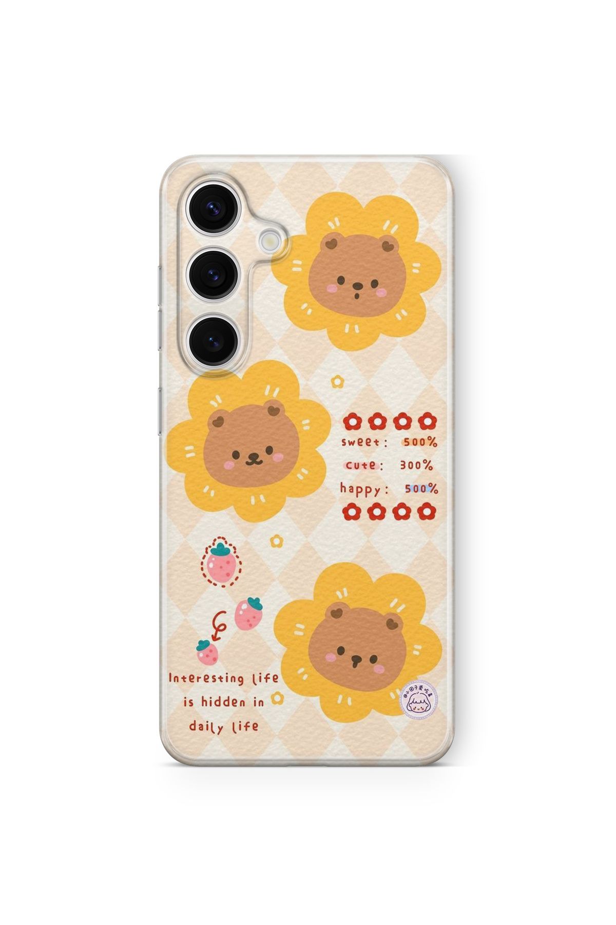 Space Star Samsung Galaxy A25 Uyumlu Sweet Bear Tasarım Baskılı Şeffaf Kılıf