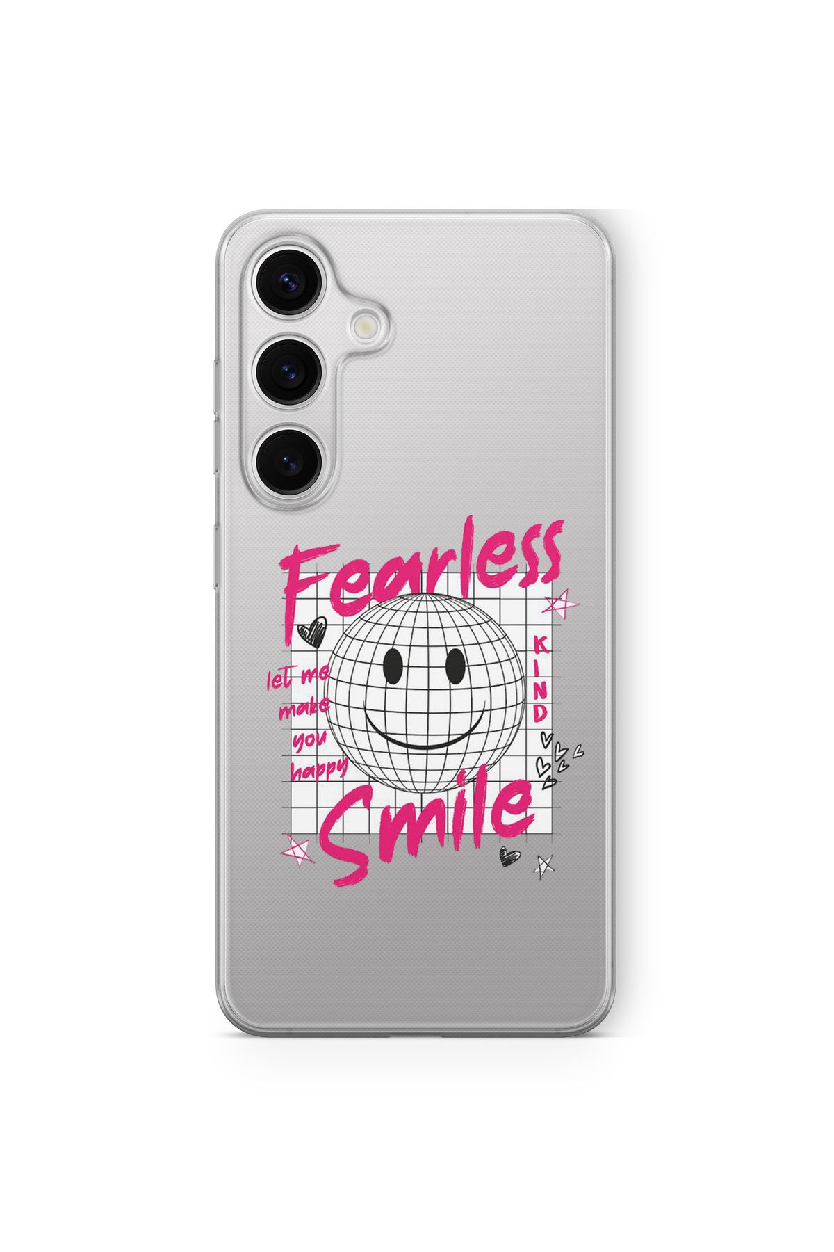 Space Star Samsung Galaxy A16 Uyumlu Fearless Smile Tasarım Baskılı Şeffaf Kılıf