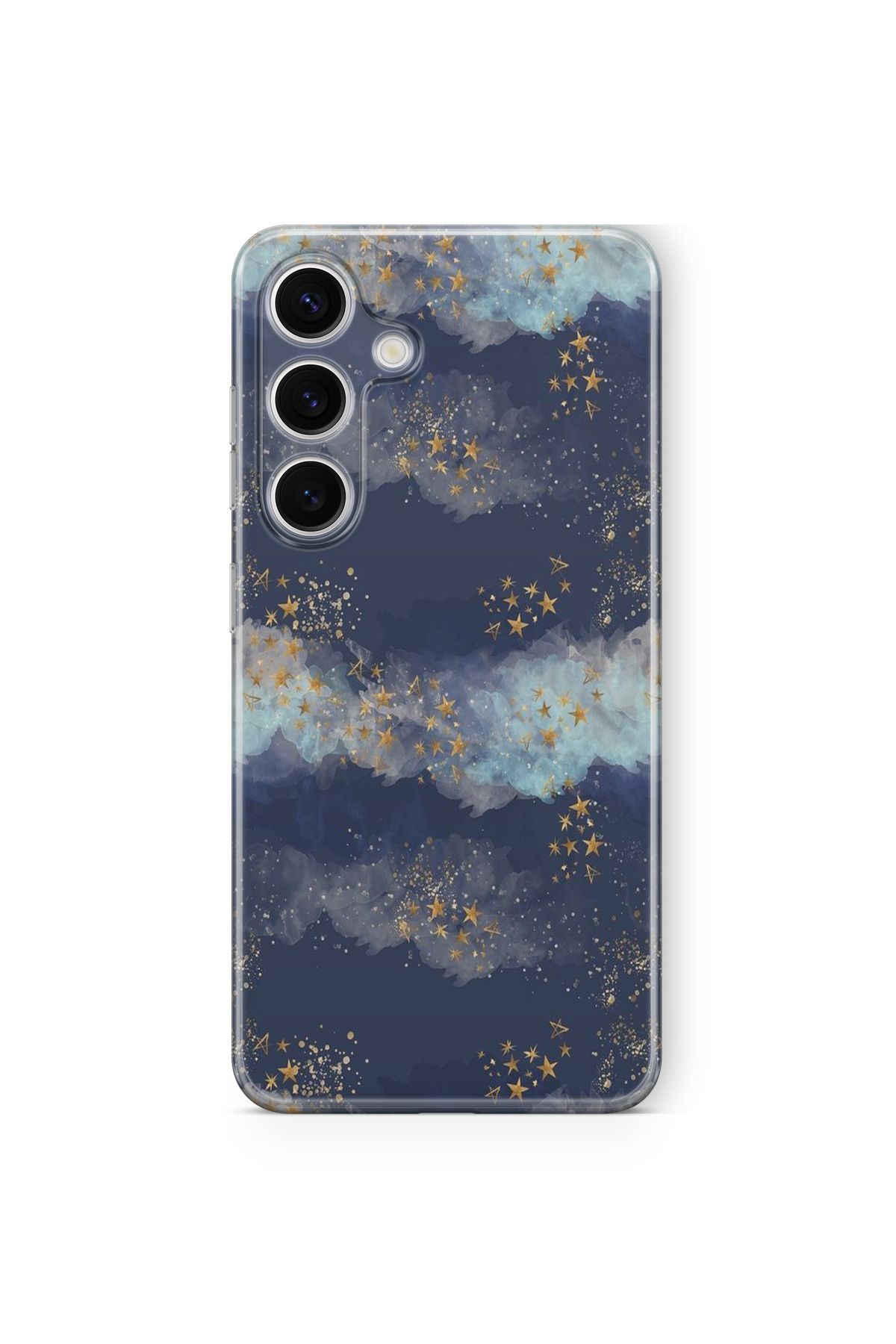 Space Star Samsung Galaxy A54 Uyumlu Sanatsal Yıldız Tasarım Baskılı Şeffaf Kılıf