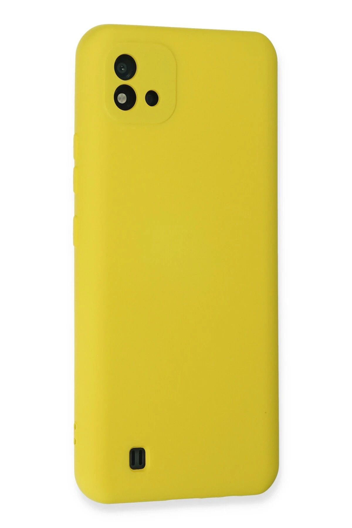 NewFace Realme C11 2021 Kılıf Nano içi Kadife Silikon - Sarı BSTMY