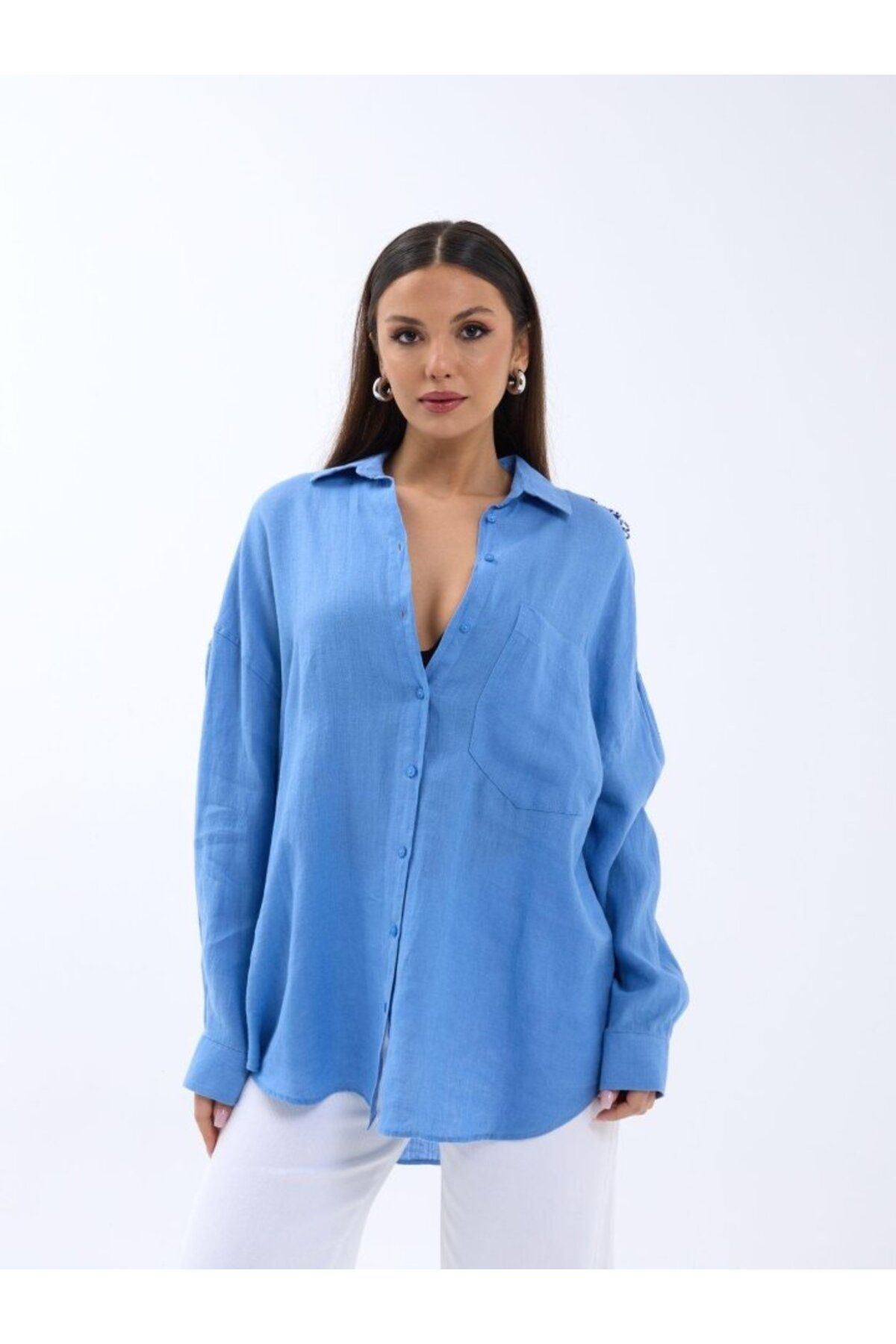 ARUZ MODA 7399 GÖMLEK-MAVİ
