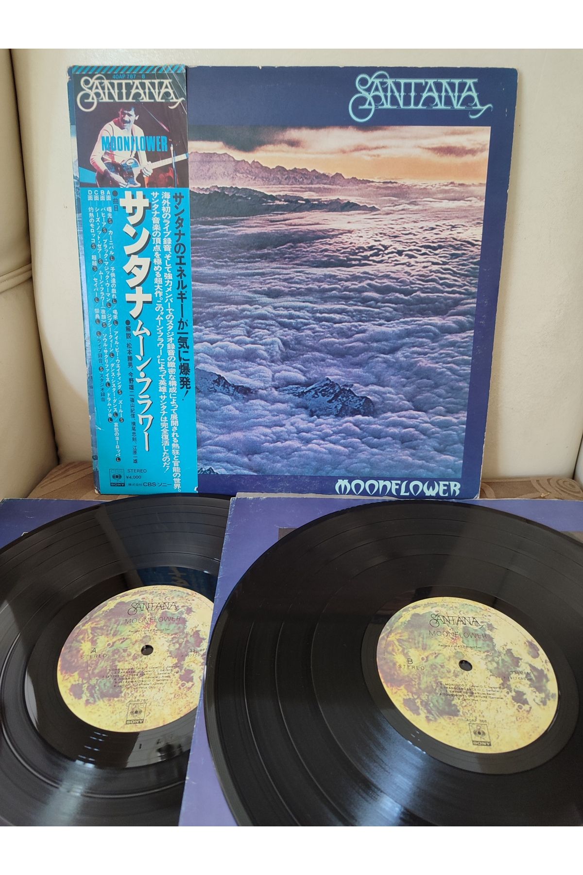 Plakperest SANTANA - Moonflower - 1977 Japonya Basım Double LP Plak - Obi’li 2.EL