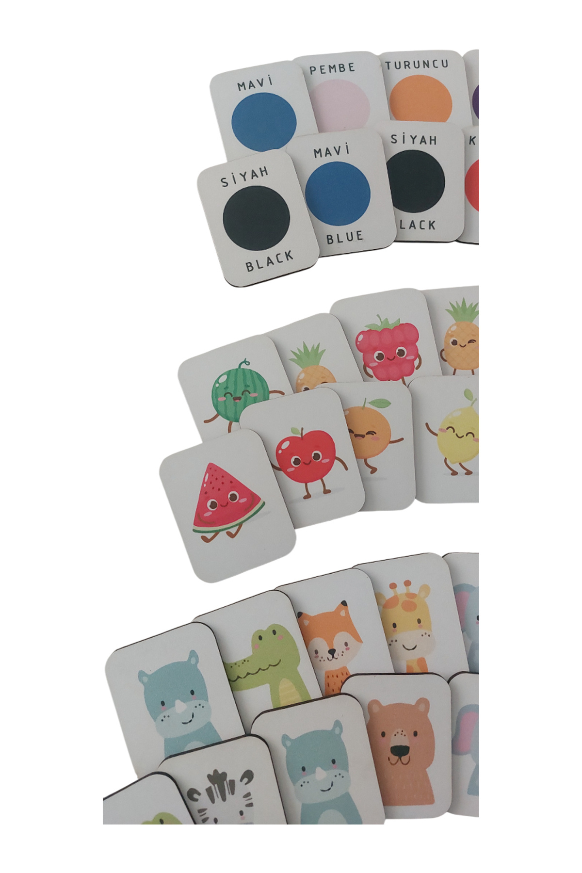 Fizello-4 Pieces Matching Set Fruits - Colors - Animals - Vehicles 5