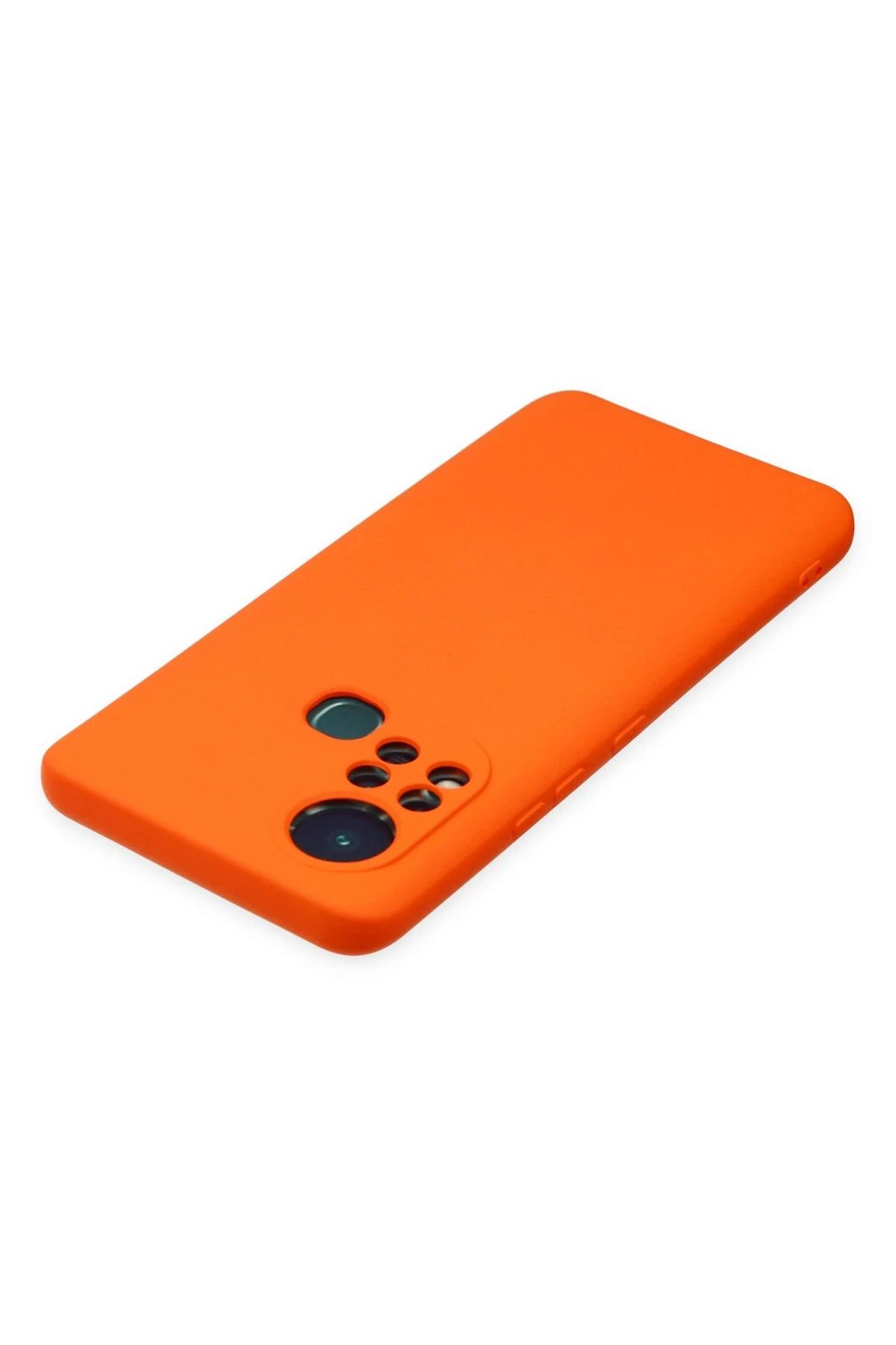 NewFace İnfinix Hot 11s Kılıf Uyumlu Nano içi Kadife Silikon - Turuncu SVLRS