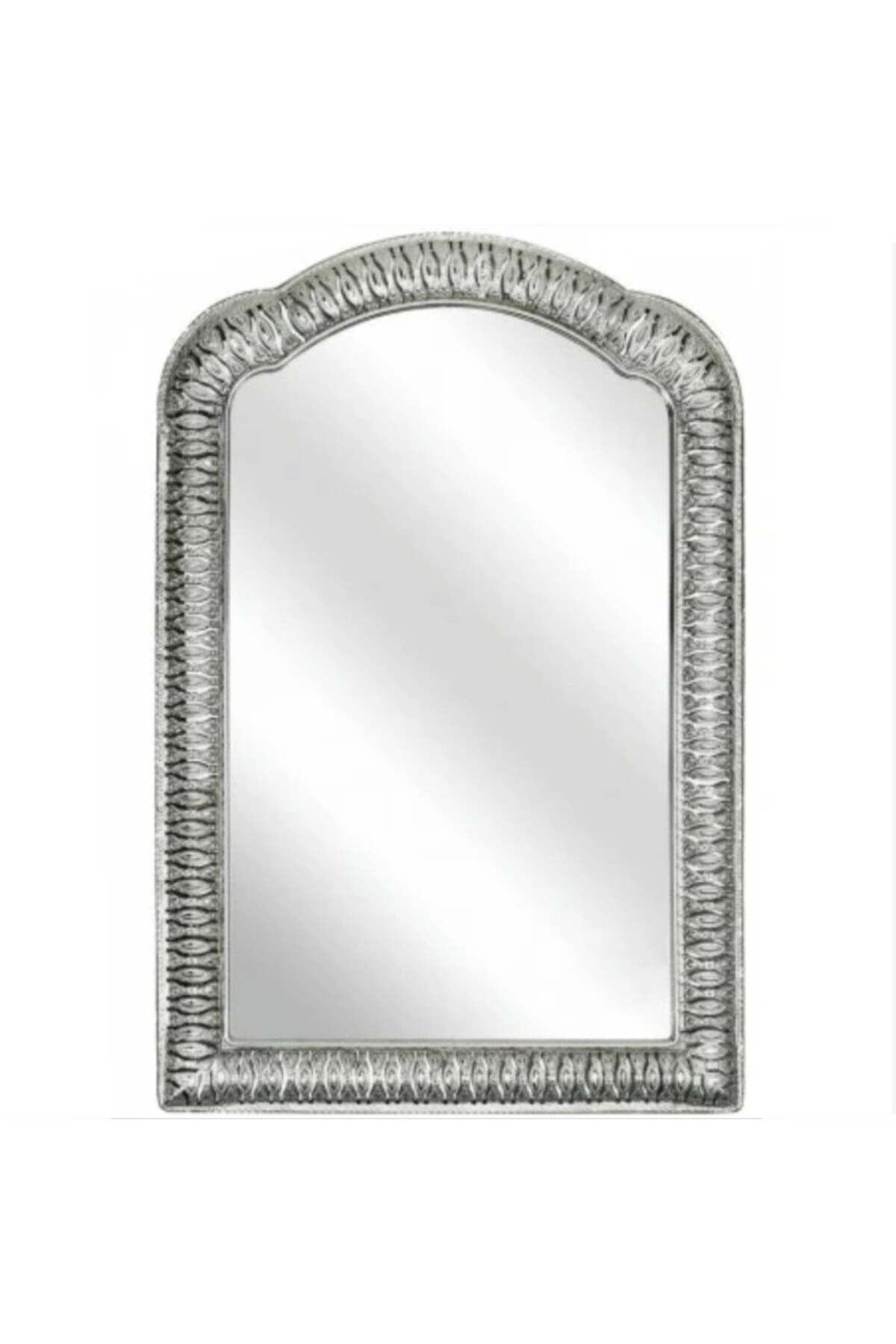 PUFO Oglindă Decorativă De Perete Vintage Romantică, 57 X 38 Cm, Argintie - Stil Italian, Decor Elegant - 57 x 37