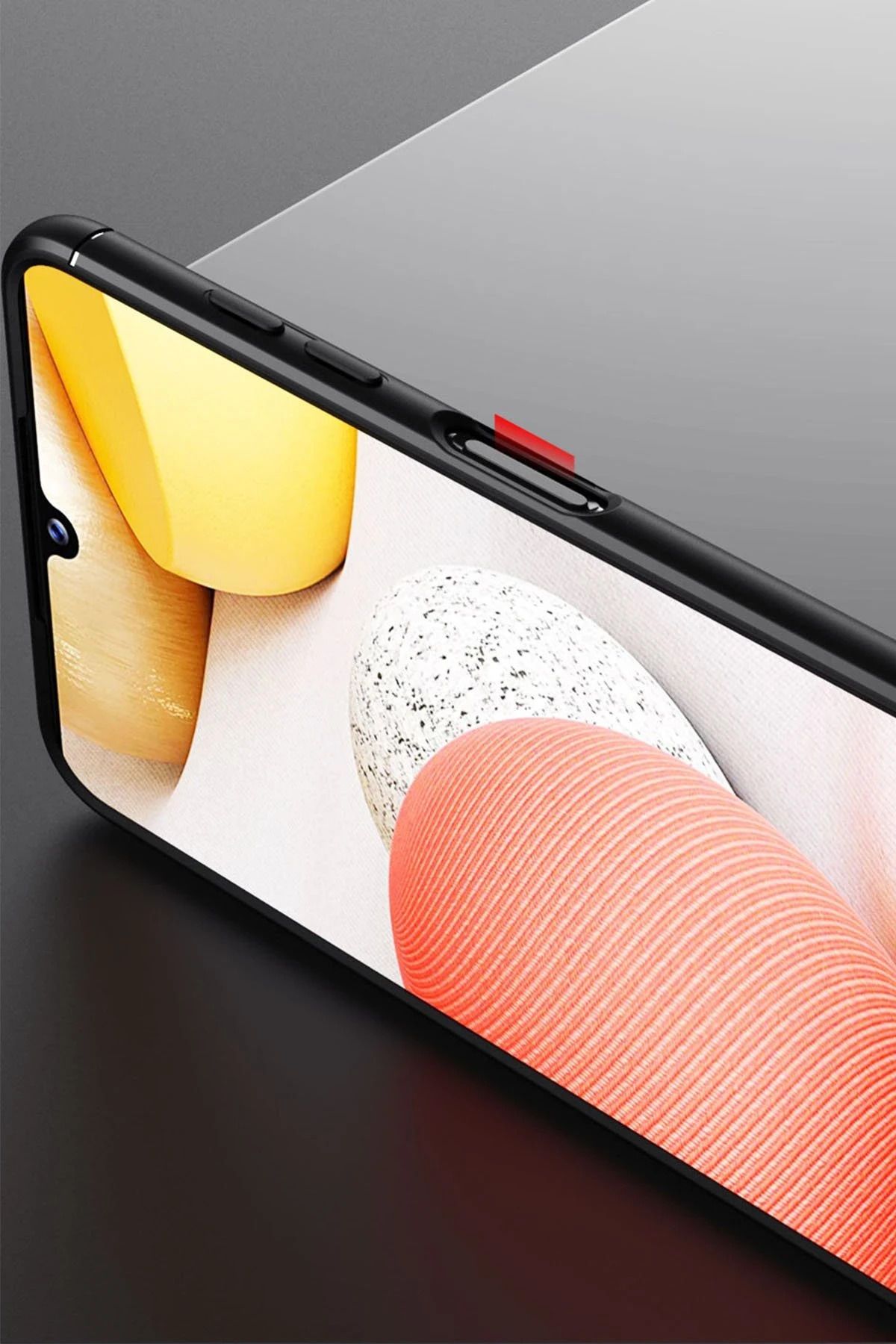 NewFace Samsung Galaxy A12 Kılıf Range Yüzüklü Silikon - Siyah WLZOR