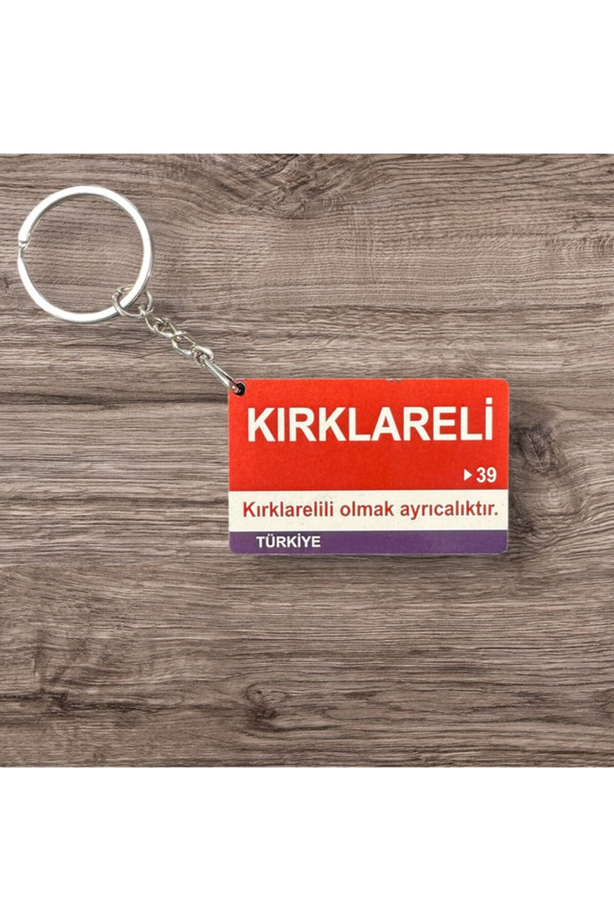 RoyalVance Kırklareli Ahşap Anahtarlık – İl ve Şehir Temalı Hediyelik