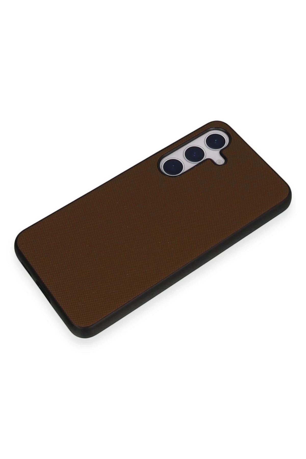 NewFace Samsung Galaxy S24 Kılıf Taft Kapak - Kahverengi BSTMY