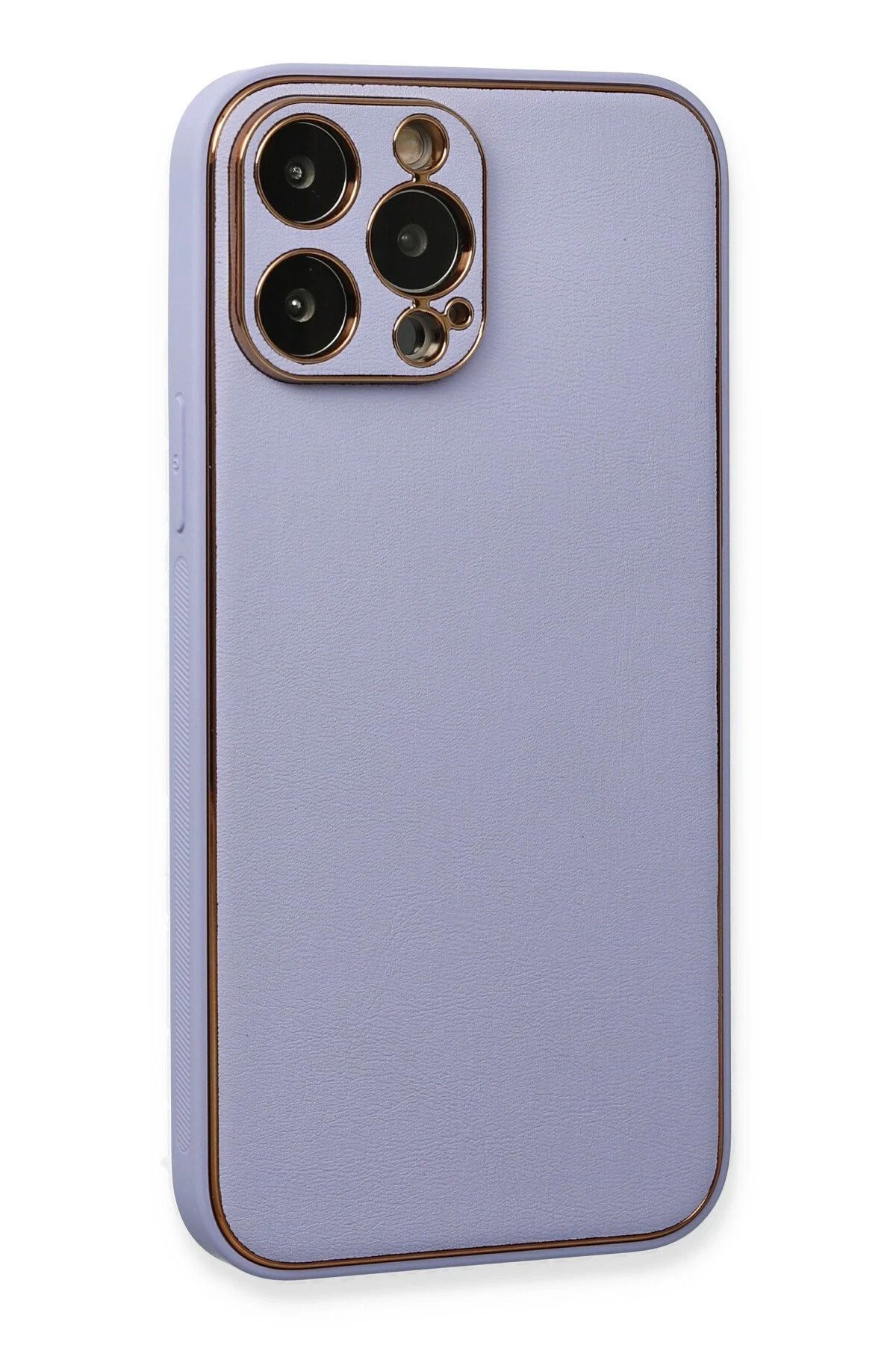 NewFace iPhone 13 Pro Kılıf Coco Deri Silikon Kapak - Açık Lila GLSTD