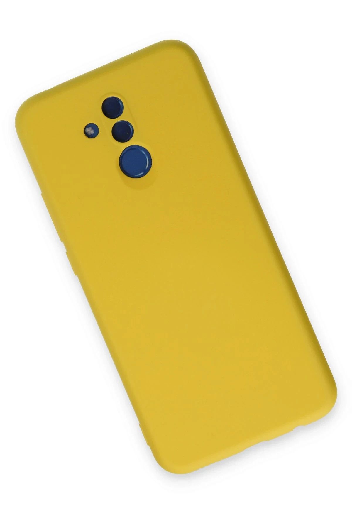 NewFace Huawei Mate 20 Lite  Uyumlu Kılıf Nano içi Kadife Silikon - Sarı BSTMY