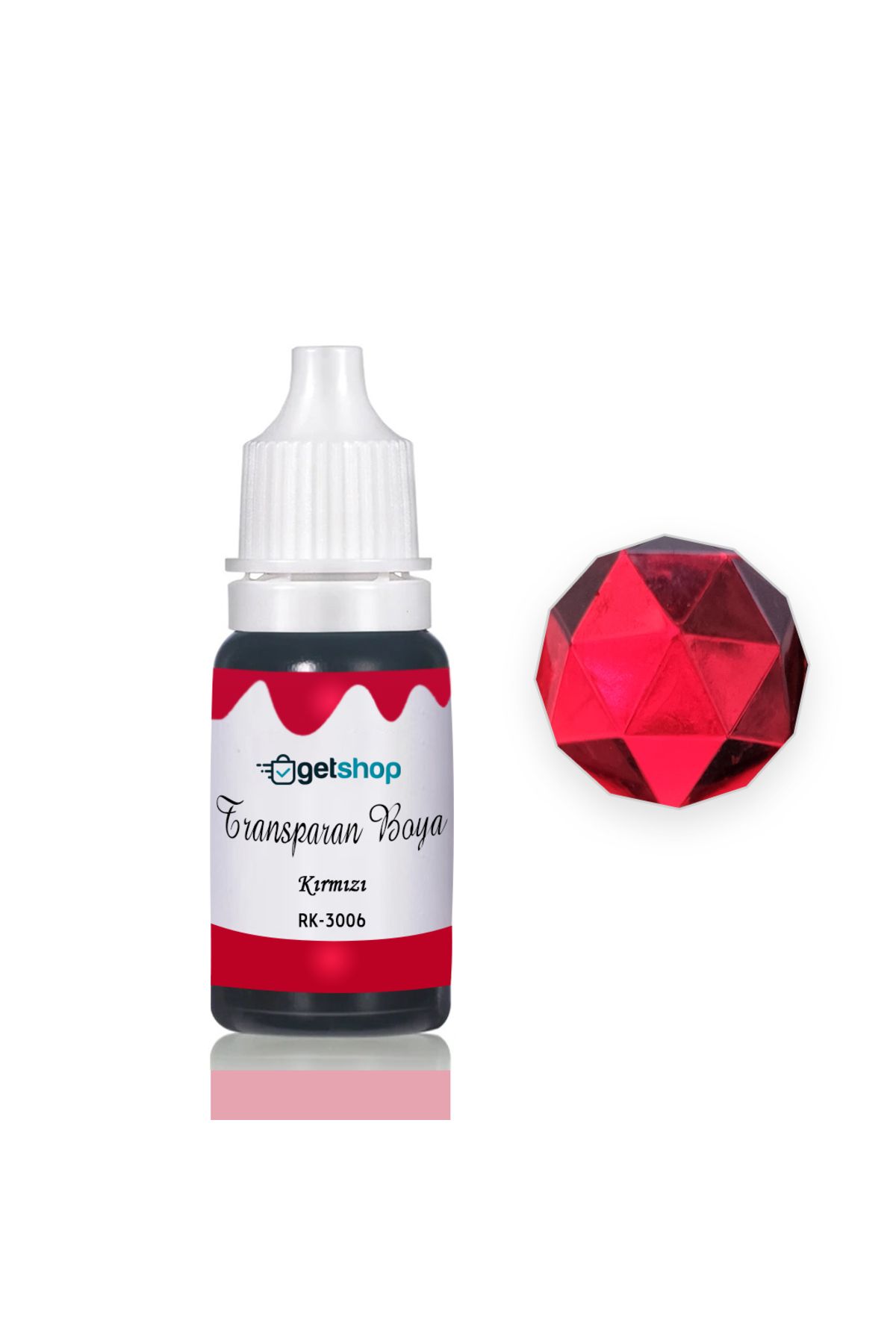 Getshopmini Epoksi Transparan Boya Pigment Kırmızı - 15ml