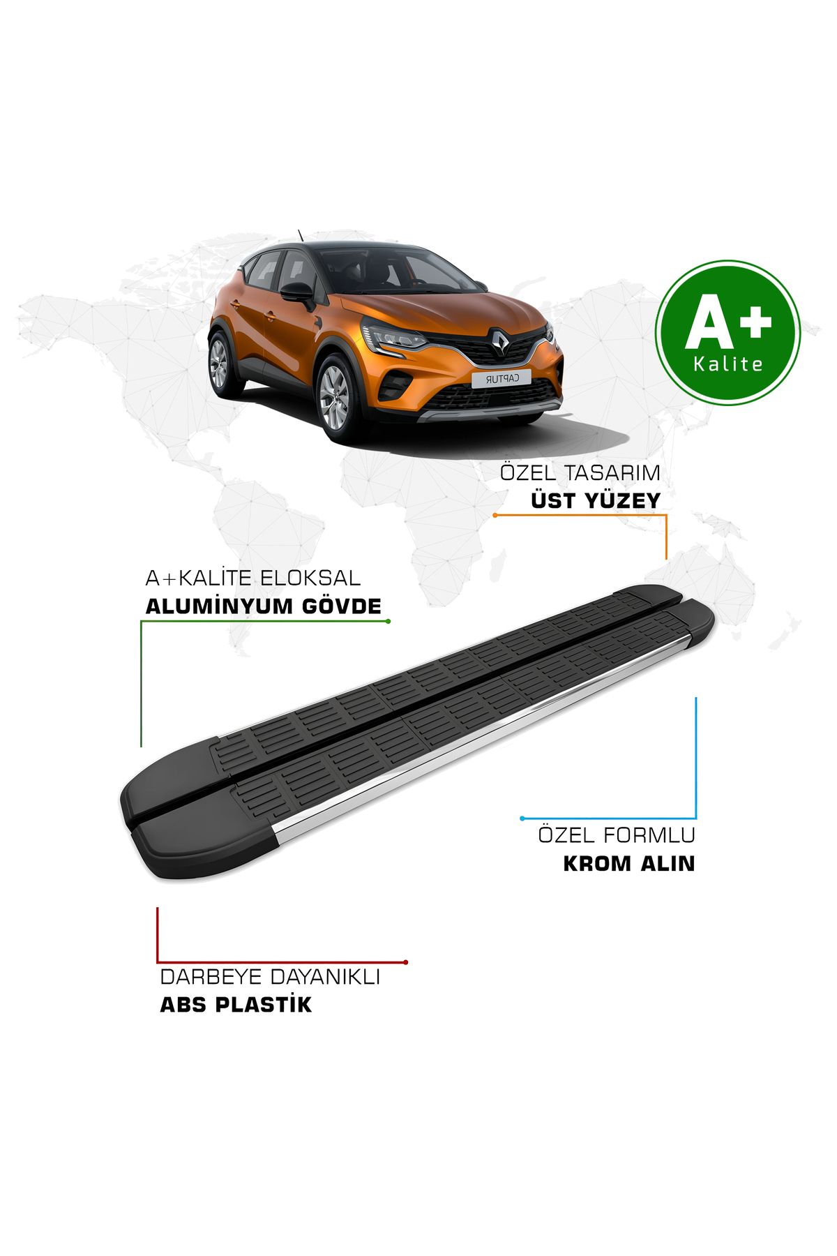 FA OTO AKSESUAR Renault Captur Yan Basamak 2021 Model ve Sonrası S-Line