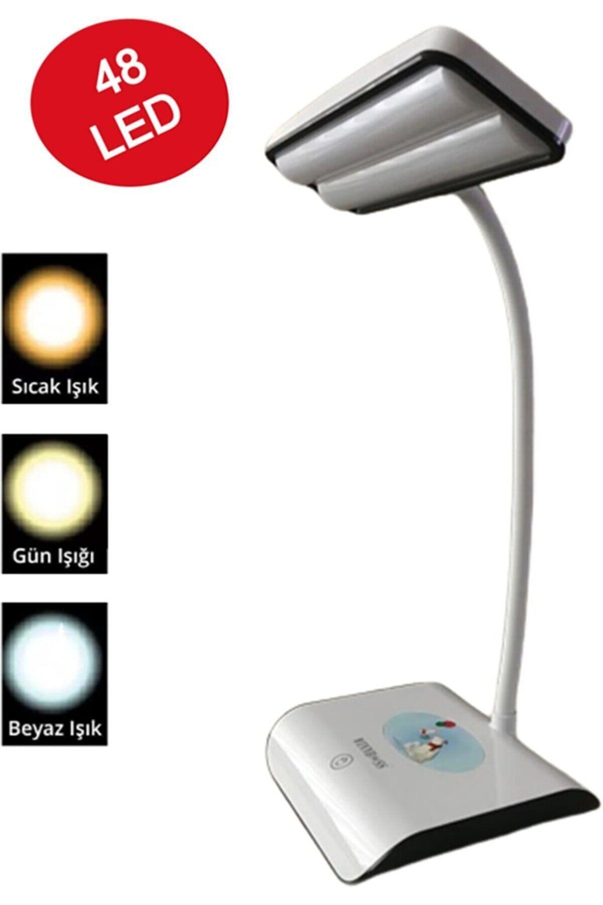 Easy Tedarik Şarjlı 48 Led Çalışma Okuma Işığı Kademeli Masa Lambası Ayarlanabilir Renk Tonu Ve Parlaklık PS-193