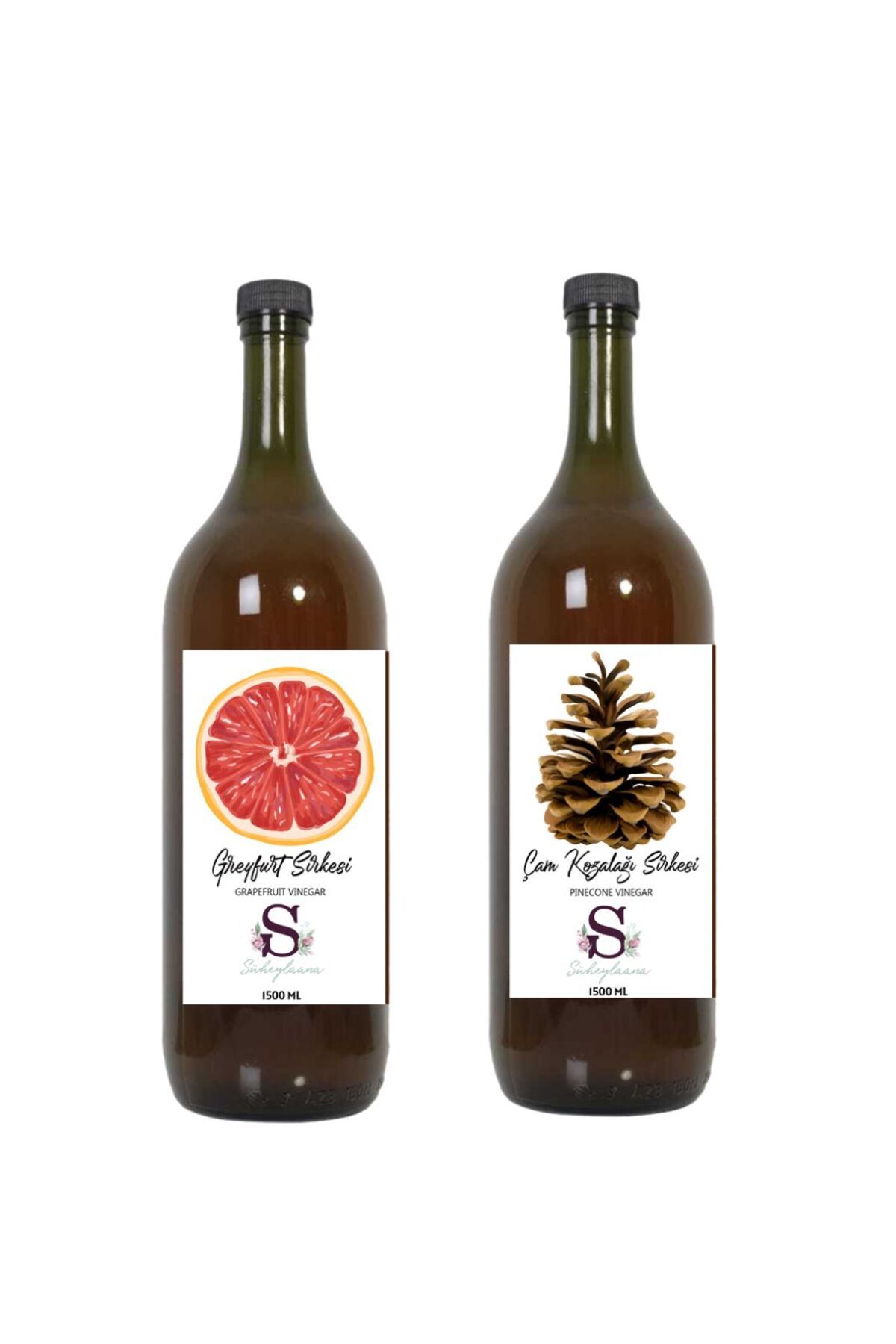 Süheylaana Doğal Greyfurt Sirkesi 1500 Ml - Doğal Çam Kozalağı Sirkesi 1500 Ml