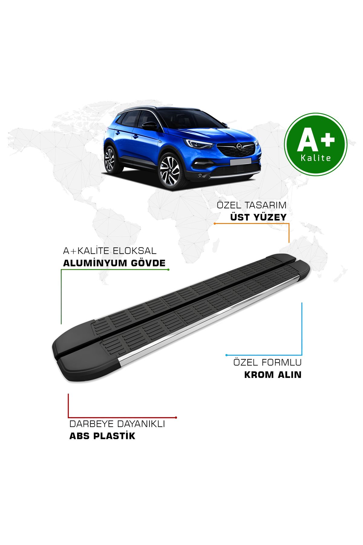 FA OTO AKSESUAR Opel Grandland X Yan Basamak 2017 – 2024 Model S-Line
