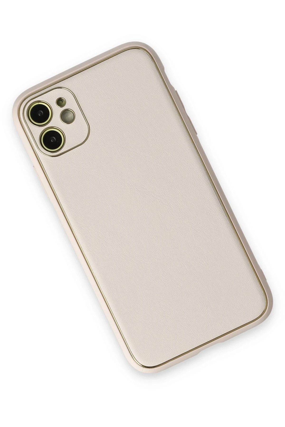 NewFace iPhone 12 Kılıf Coco Deri Silikon Kapak - Beyaz BSTMY