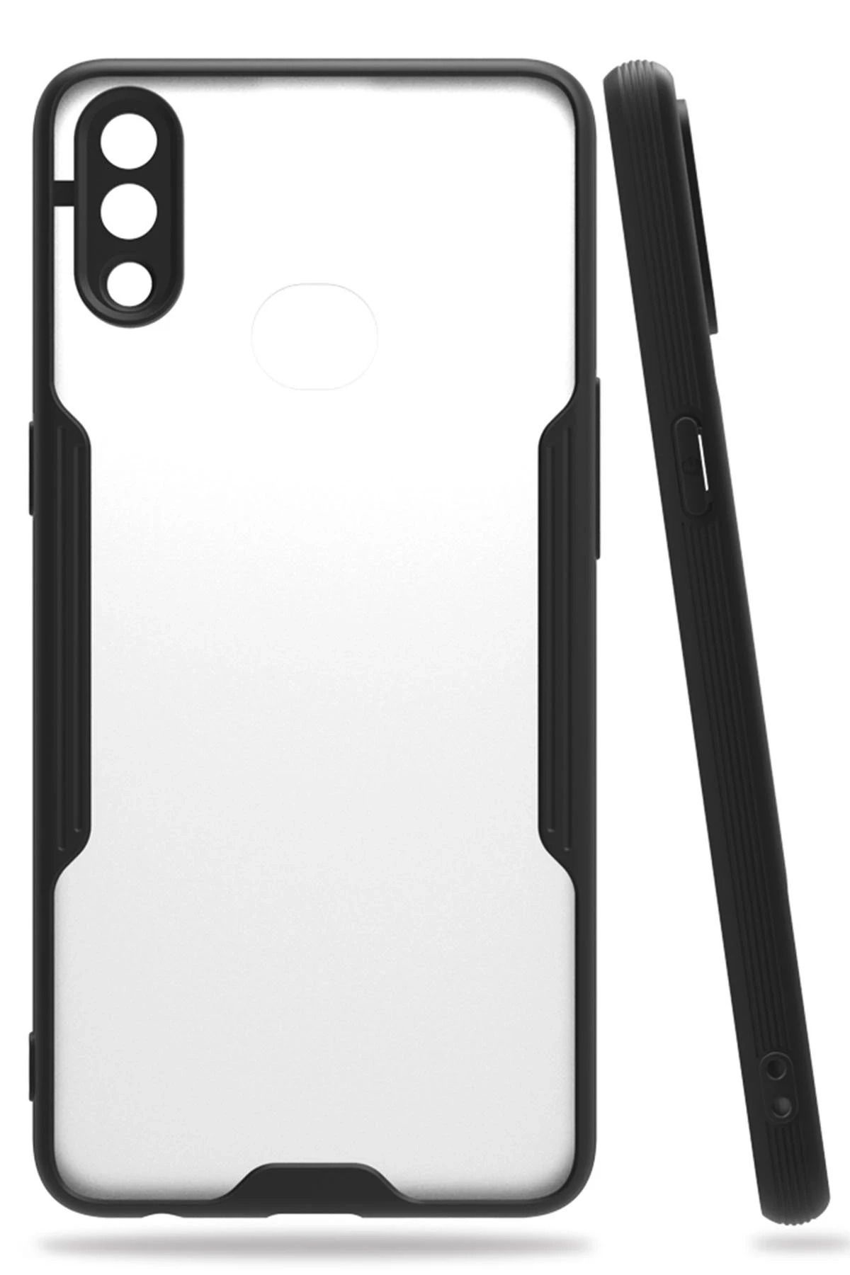 NewFace Samsung Galaxy A10S Kılıf Platin Silikon - Siyah GLSTD