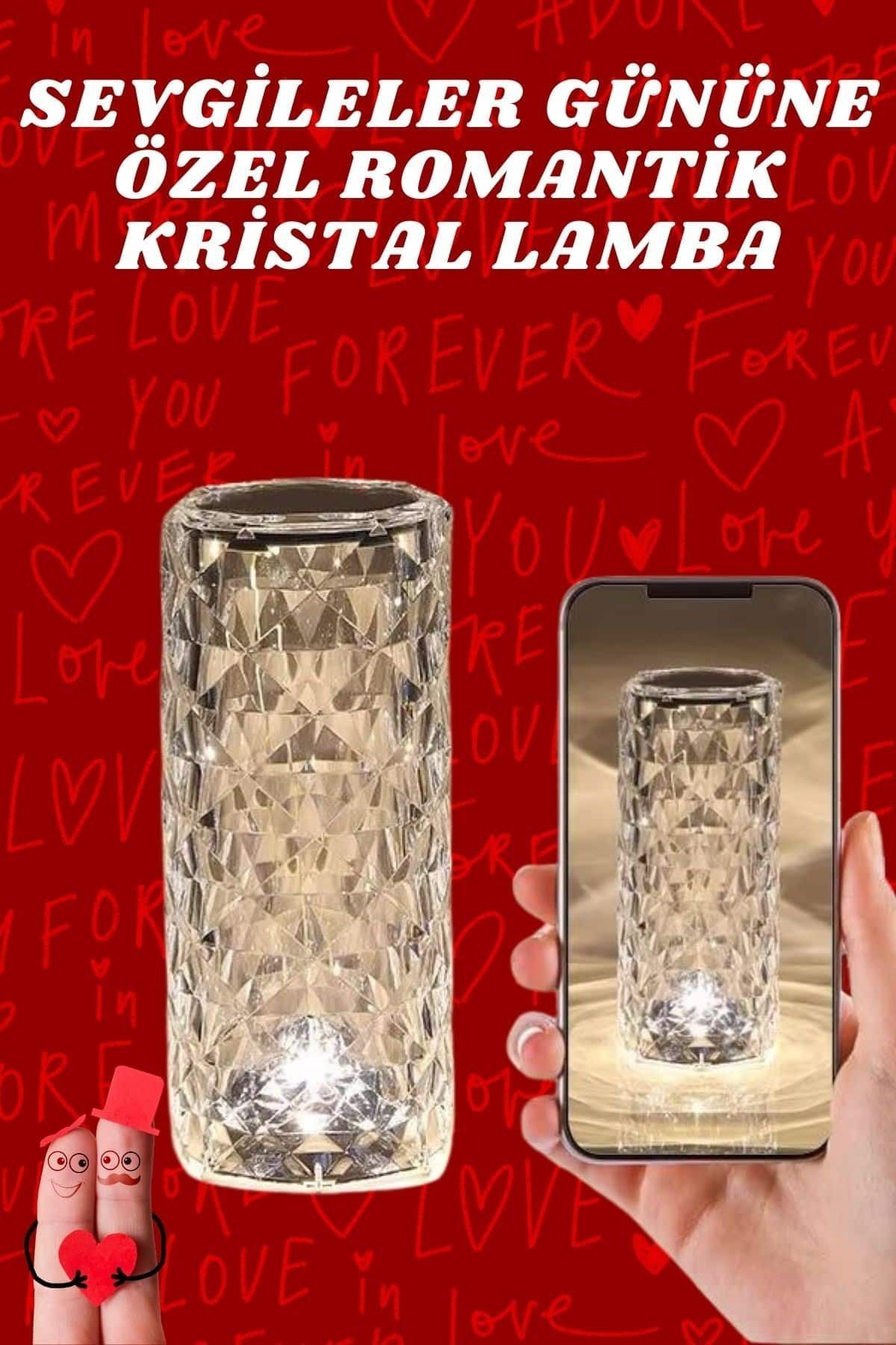 NOY Sevgililer Günü İçin Hediye Kristal Lamba Sevgiliye Hediye USB Şarjlı Gece Lambası