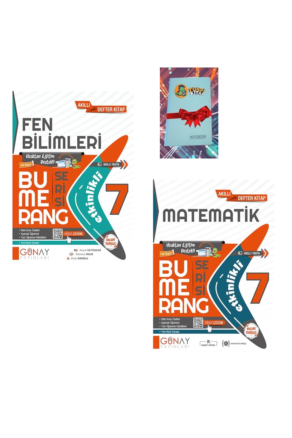 Günay Yayınları 7. Sınıf Bumerang Serisi MATEMATİK + FEN BİLİMLERİ (NOT DEFTERİ HEDİYE)