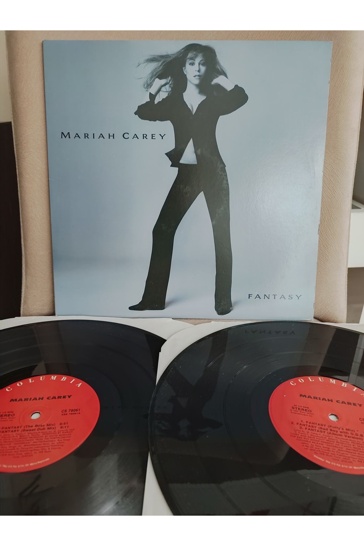 Plakperest MARIAH CAREY - Fantasy - 1995 USA Basım Double Maxi Single 33lük Plak 2.el