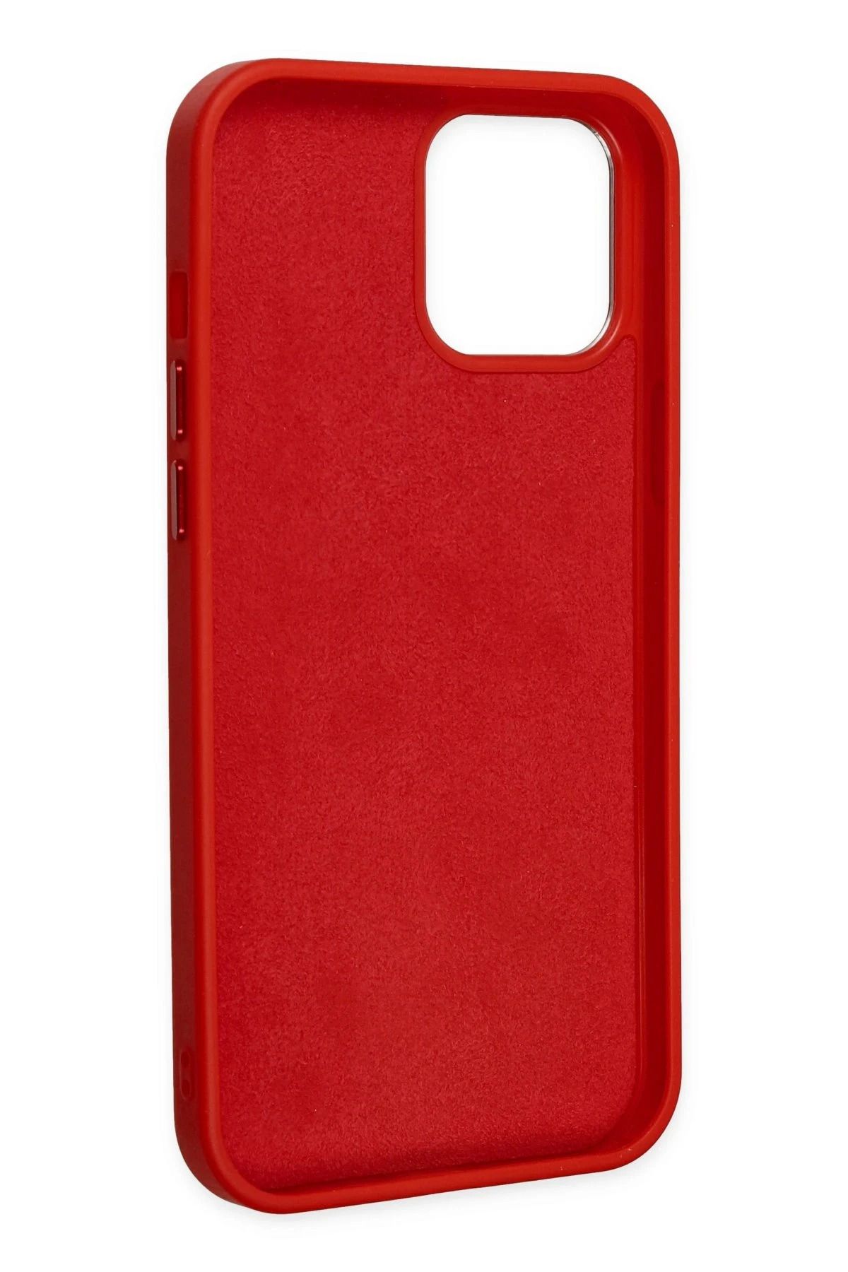 NewFace iPhone 12 Pro Max Kılıf Asya Deri Silikon - Kırmızı BSTMY
