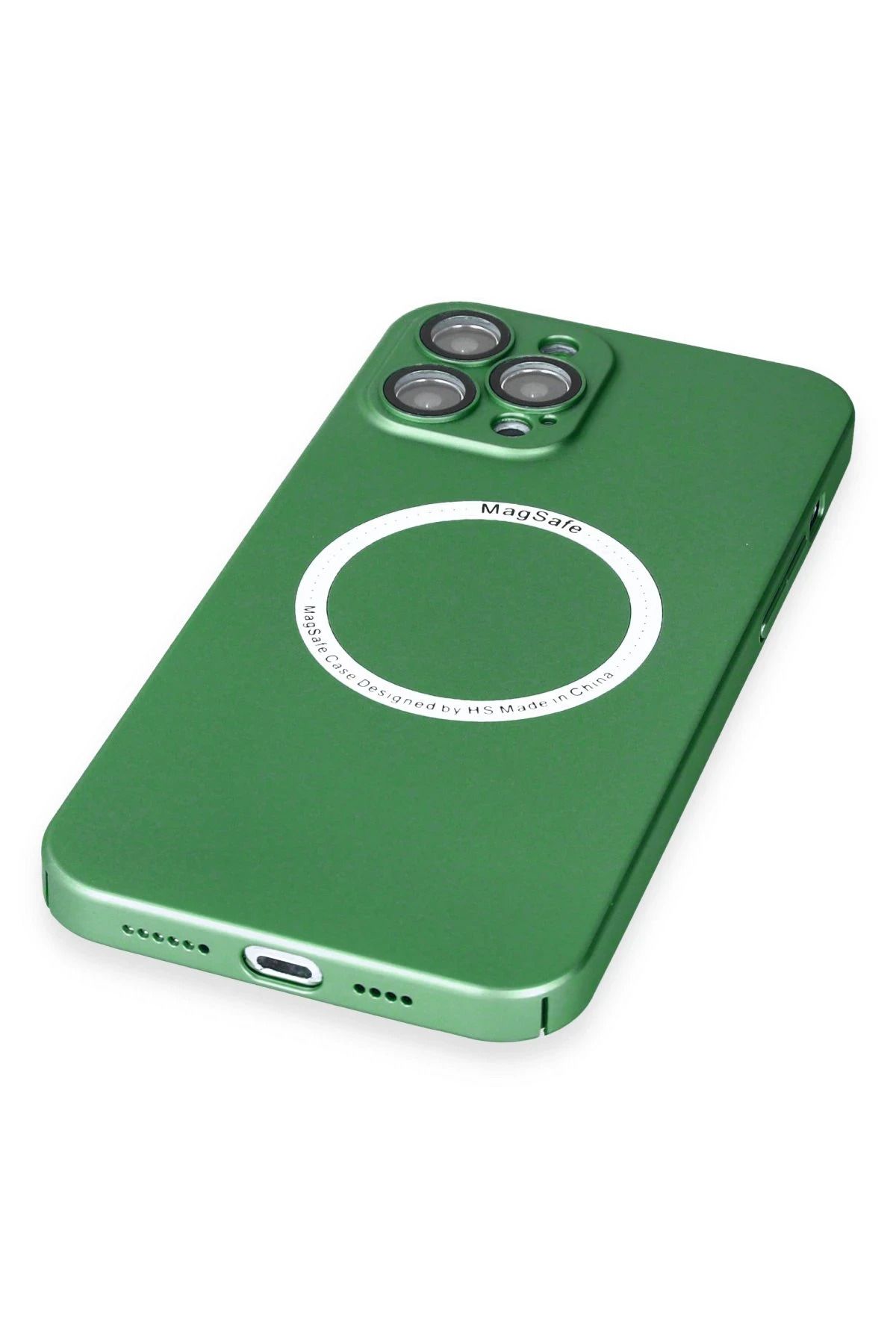 NewFace iPhone 12 Pro Kılıf Jack Magneticsafe Lens Silikon - Yeşil BSTMY