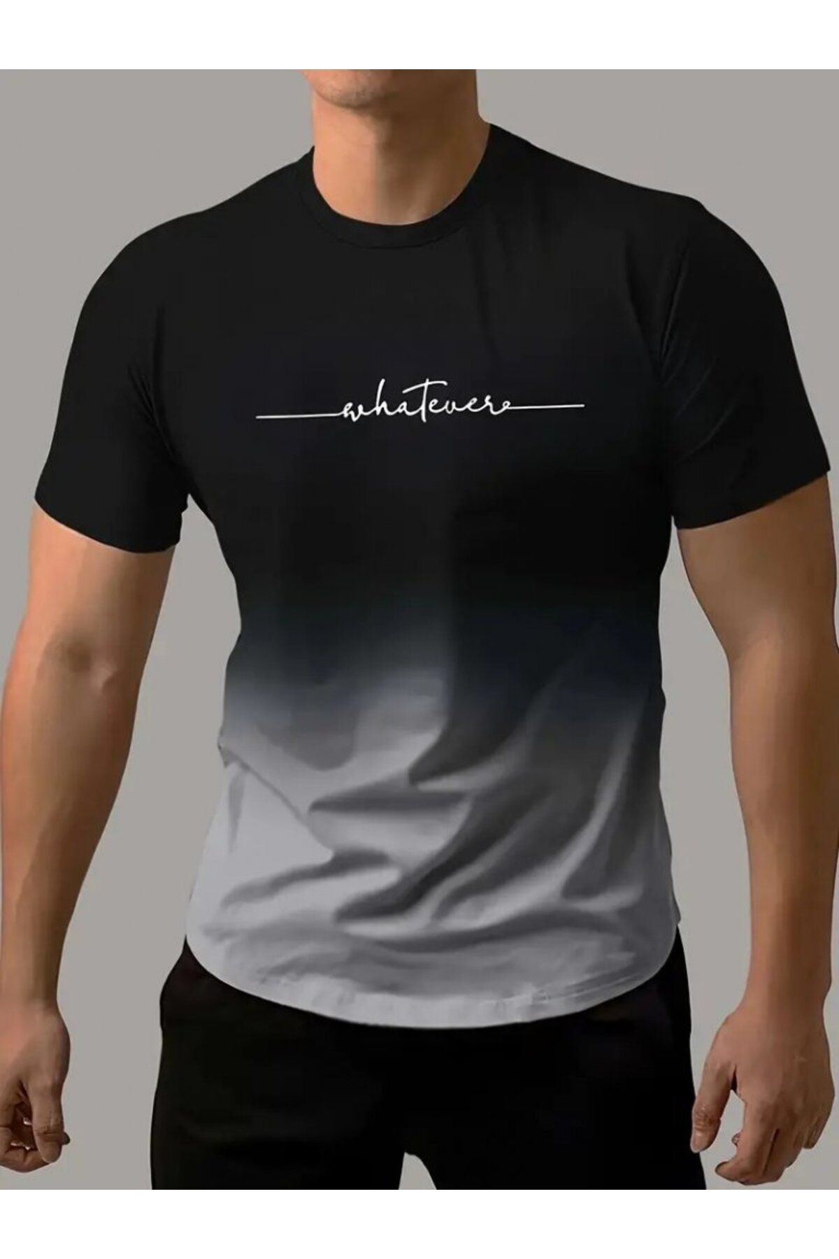 ARUZ MODA Erkek Kısa Kollu Bisiklet Yaka Baskılı Süprem T-shirt
