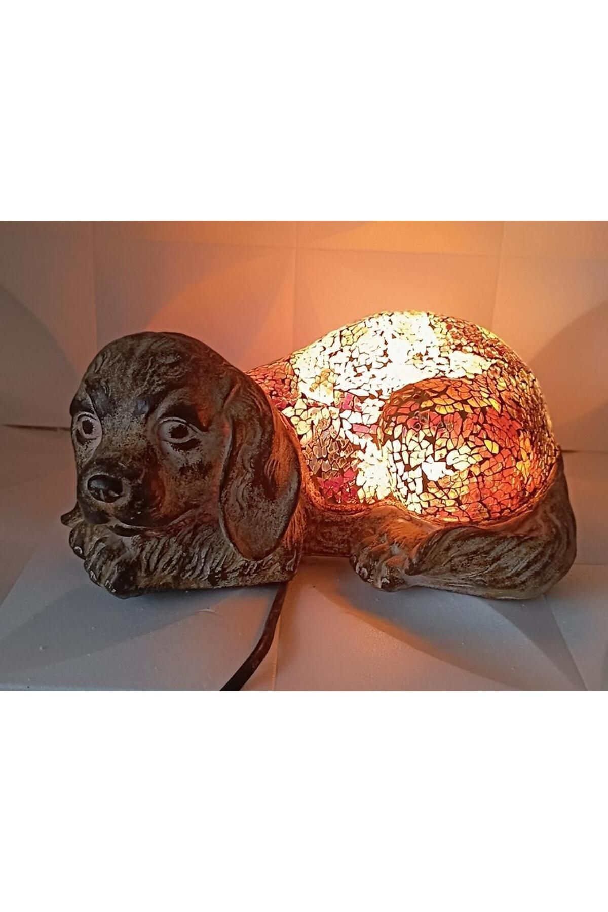 Hd Marketim Köpek Mozaik Lamba Yatak Odası Bebek Odası Gece Lambası Masa Üstü Ev Dekorasyon