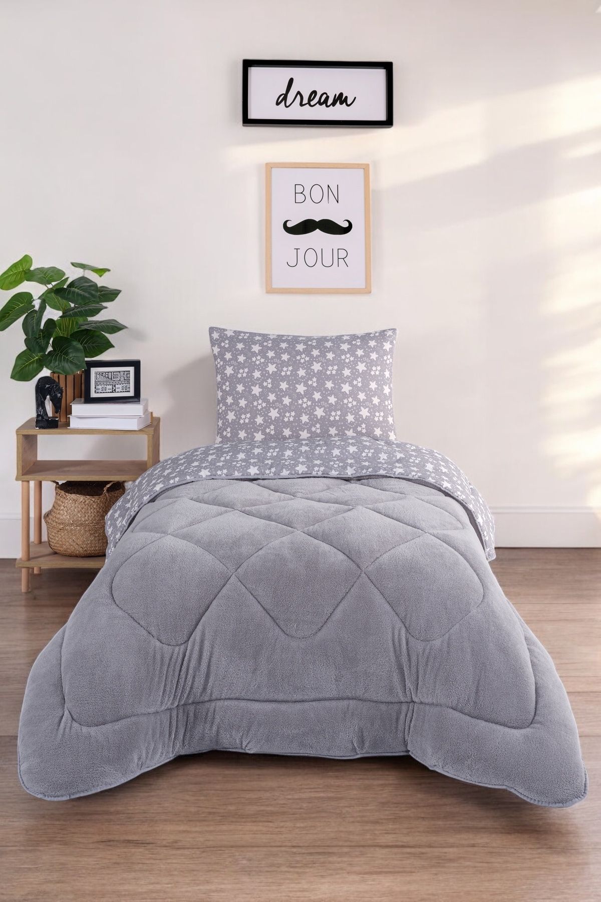 pepuza Comfort Set Wellsoft Yorganlı 2 Parça Tek Kişilik Orion A.Gri