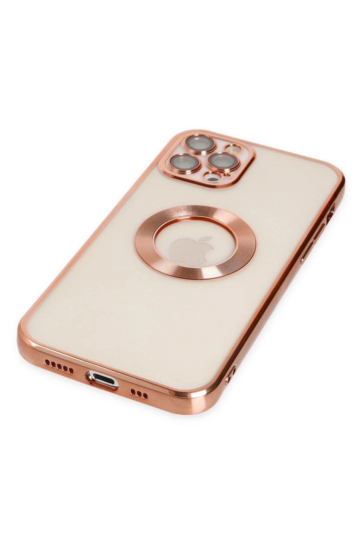 NewFace iPhone 12 Pro Max Kılıf Slot Silikon - Rose Gold BSTMY