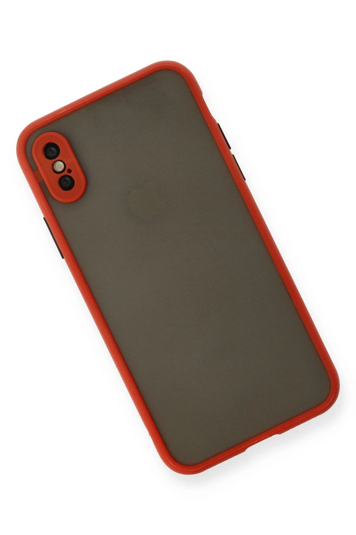 NewFace iPhone X Kılıf Montreal Silikon Kapak - Kırmızı BSTMY