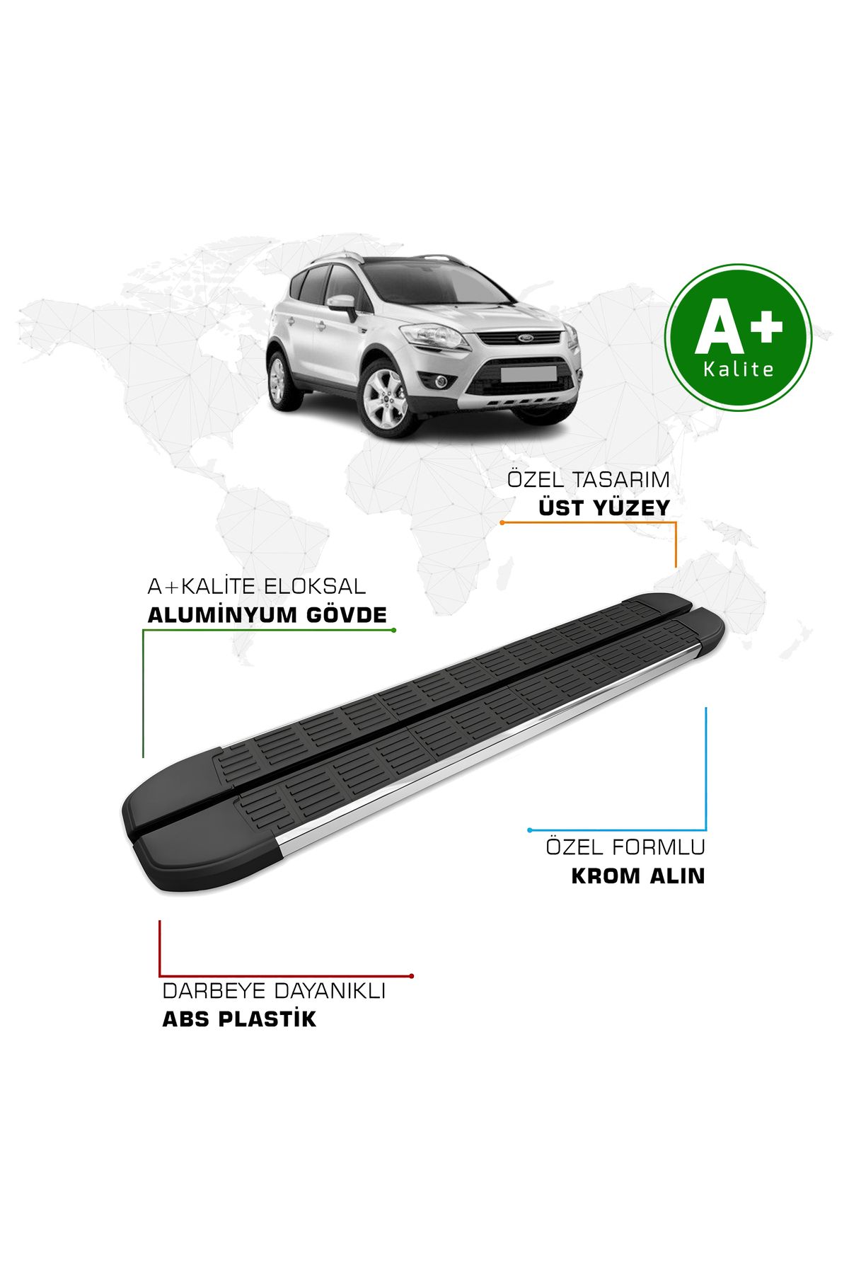 FA OTO AKSESUAR Kuga Yan Basamak 2008 – 2012 Model S-Line