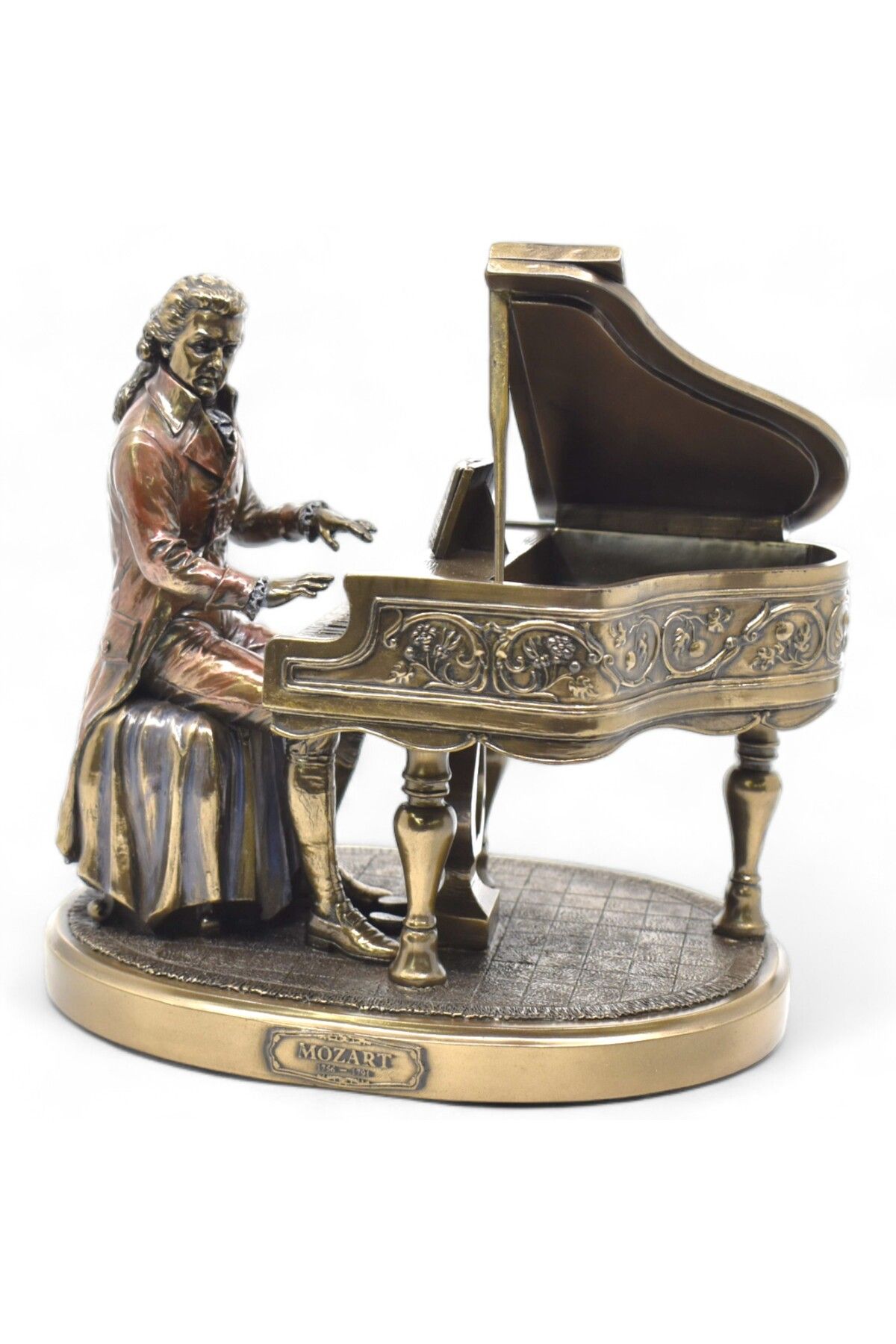 AYDINARTSHOP Veronese Mozart Heykeli – Piyanoda Oturan Klasik Müzik Bestecisi Figürü