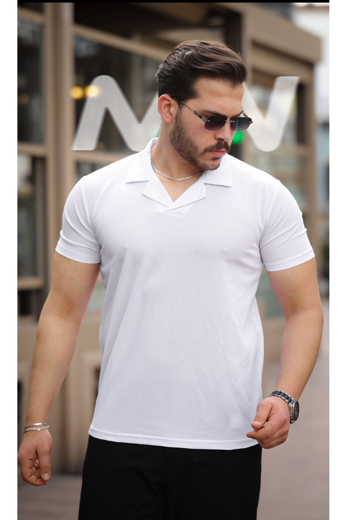 Massimiliano&Vinci Hemşire Patlı Ottoman Kumaş Polo Tişört