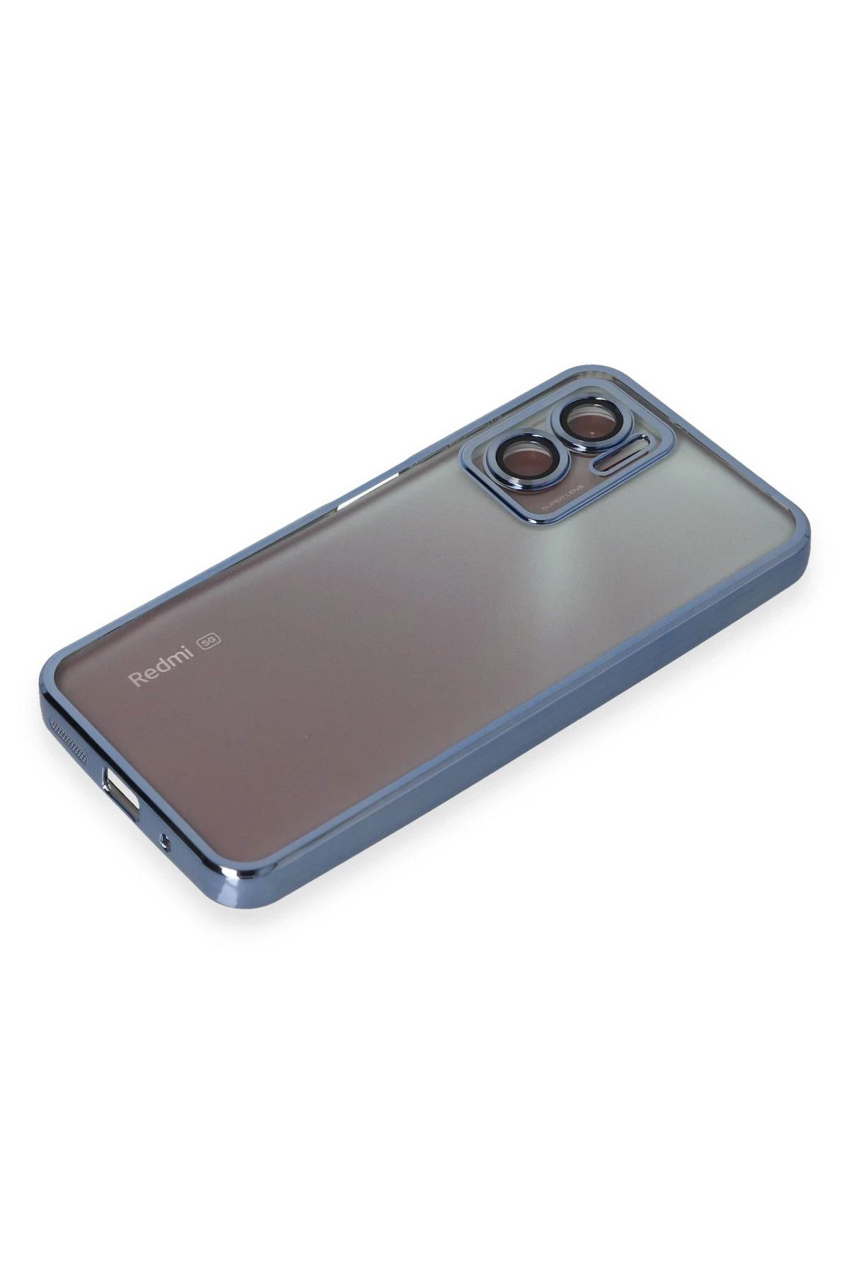 NewFace Xiaomi Redmi Note 11E Kılıf Lensli Silikon - Açık Mavi BSTMY