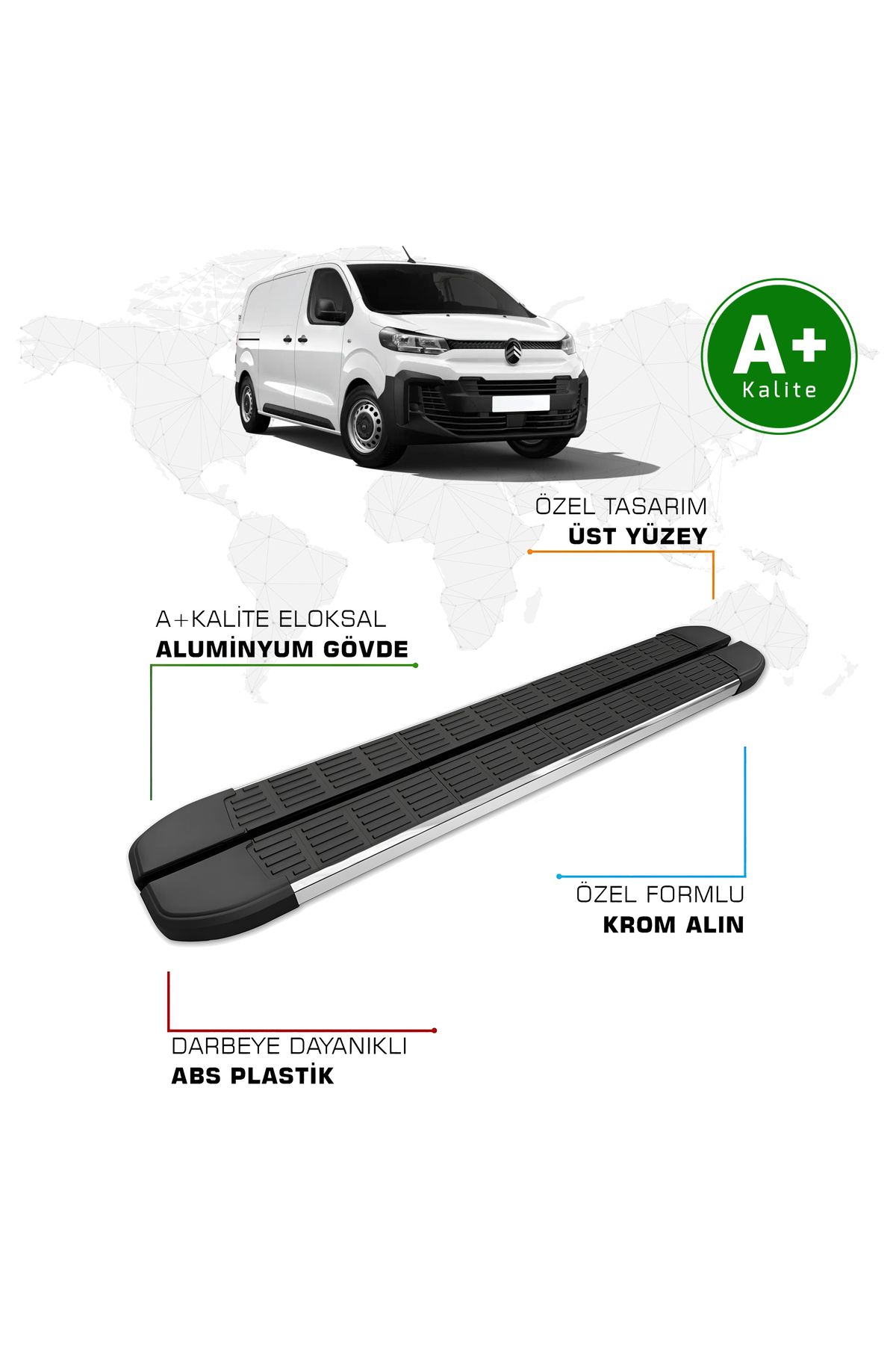 FA OTO AKSESUAR Citroen Jumpy Yan Basamak Kısa Şasi 2017 Model ve Sonrası S-Line