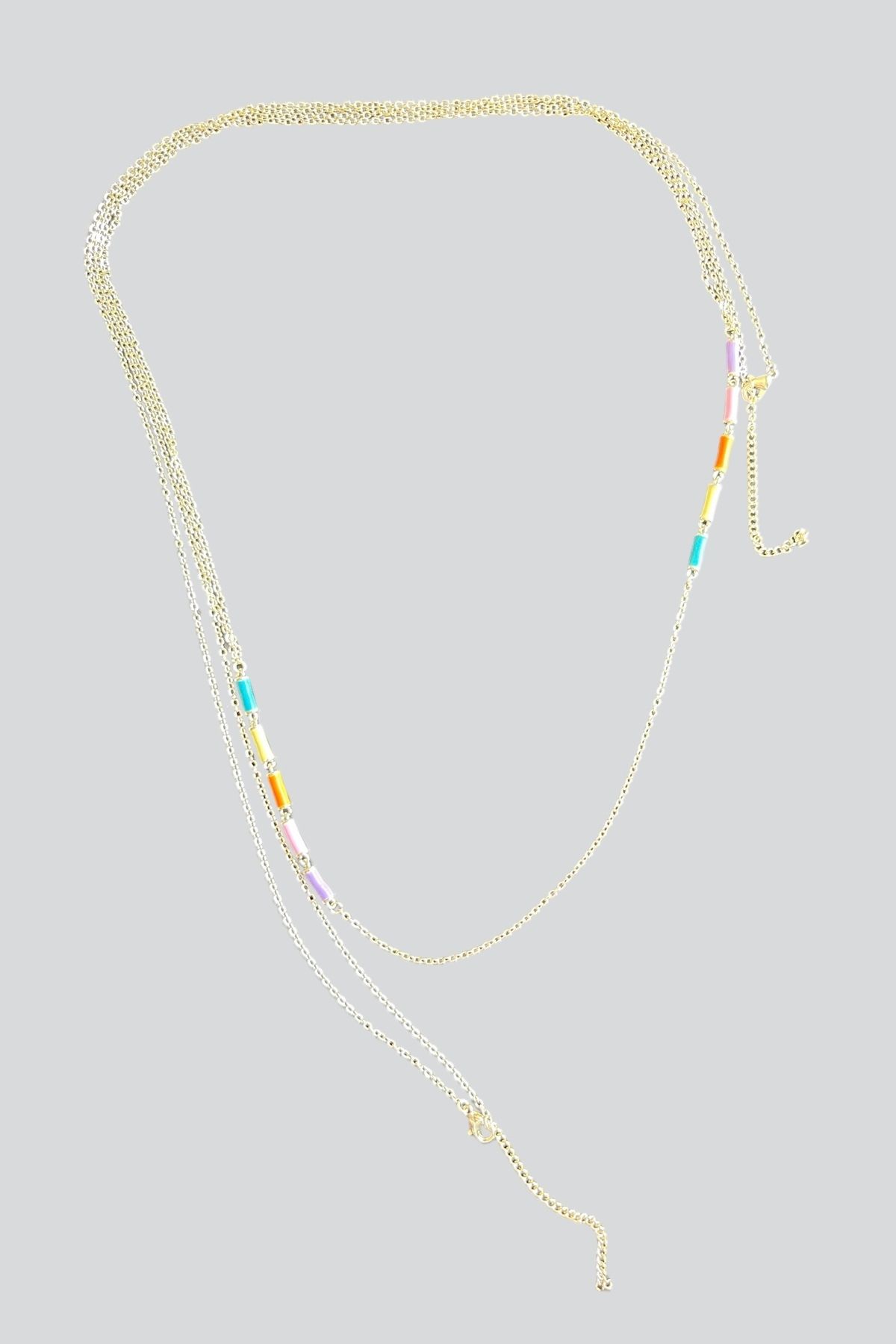 stravis Renkli Taşlı 3 Sıra Kolye