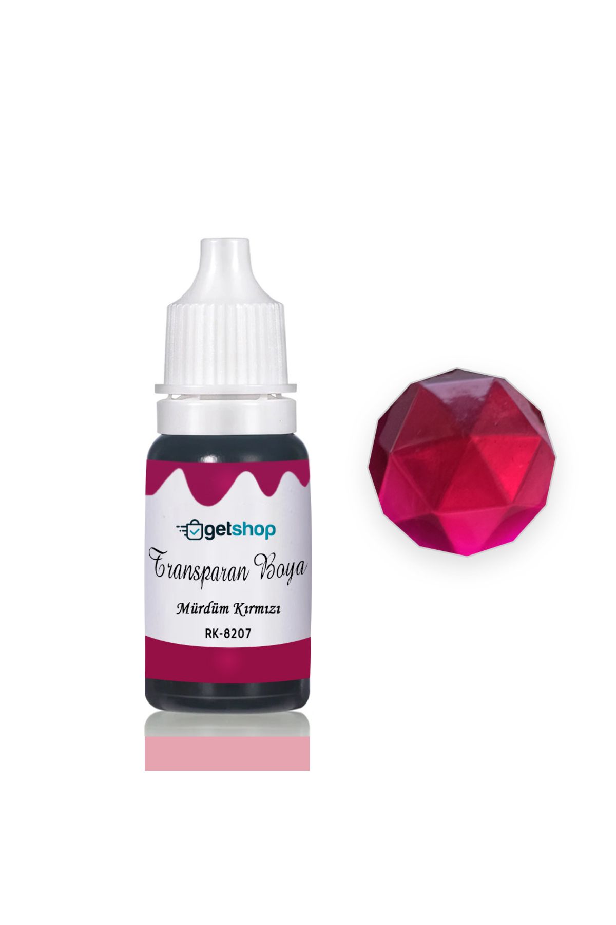 Getshopmini Epoksi Transparan Boya Pigment Mürdüm Kırmızı- 15ml