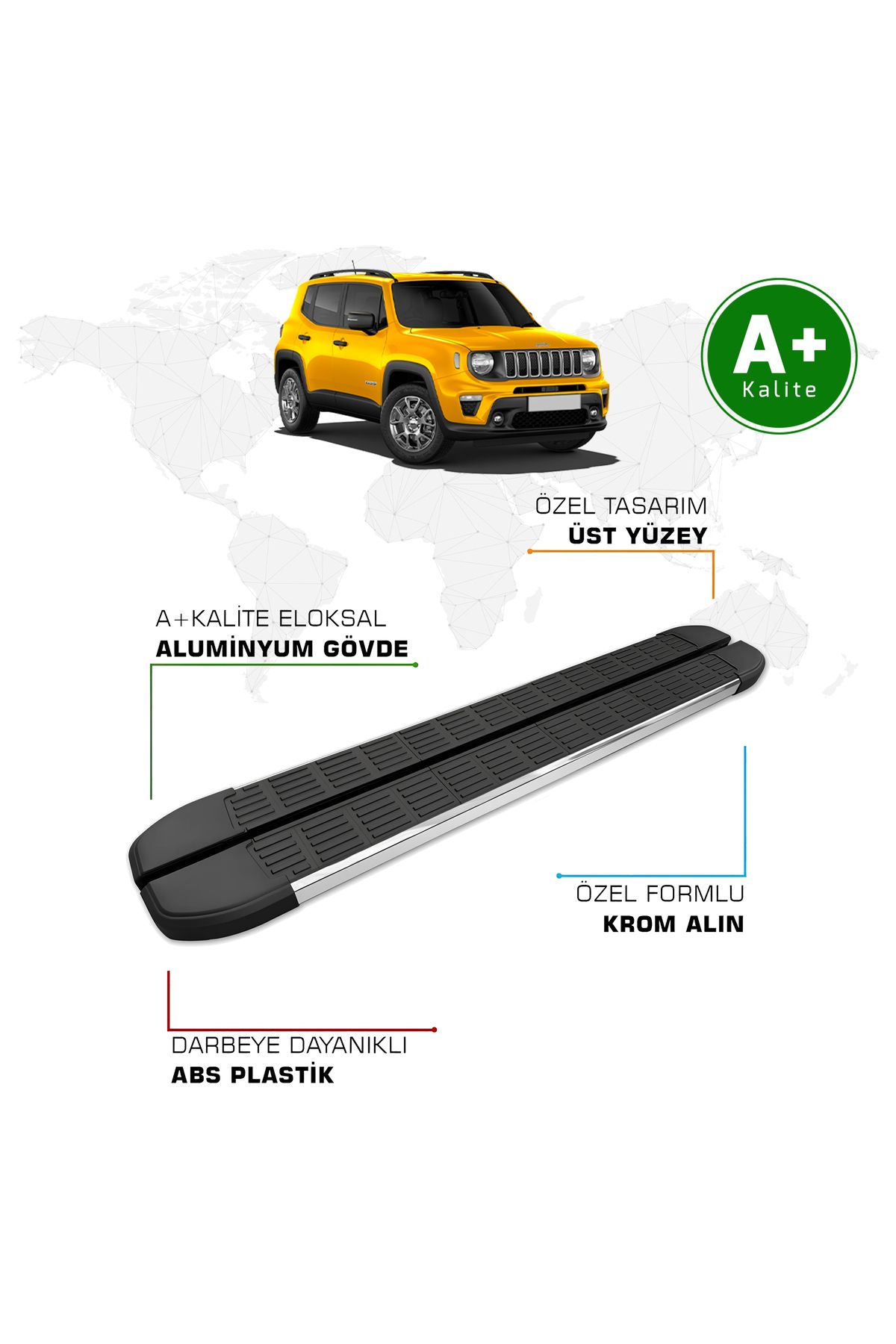 FA OTO AKSESUAR Jeep Renegade Yan Basamak 2014 Model ve Sonrası S-Line