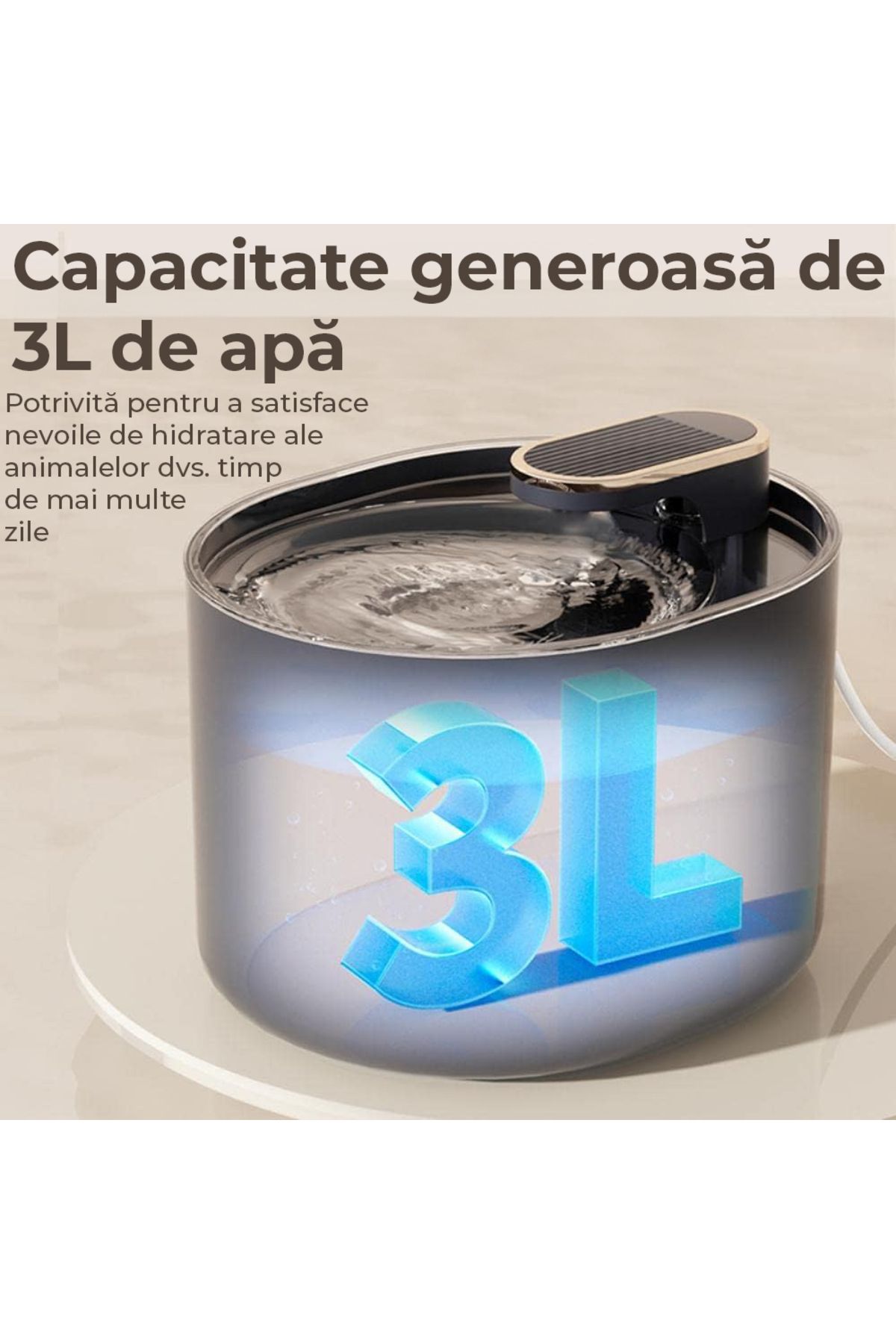 Fish & Paws-Fish & Paws® fountain water dispenser, 3L, carbon filtration, USB, silent, Black 7