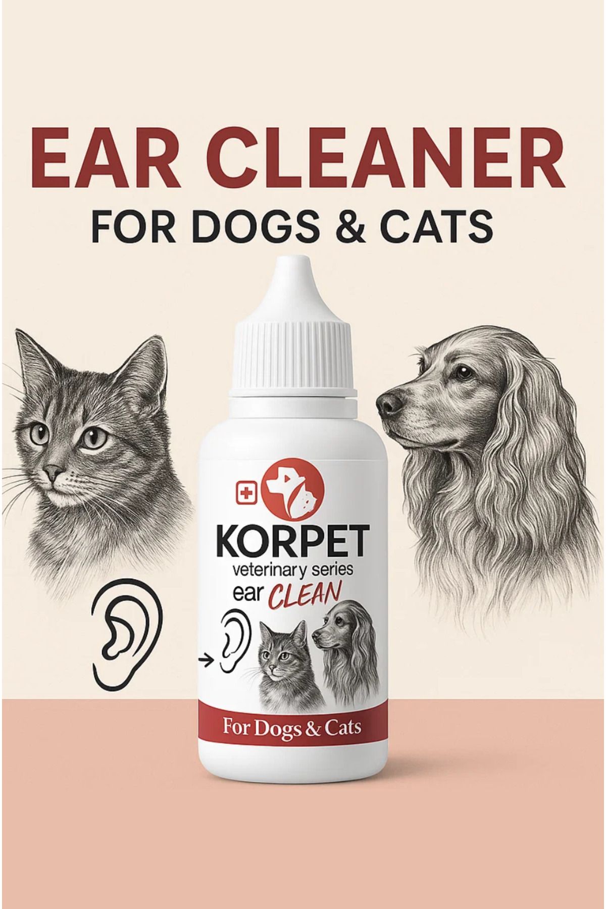 KorPet Kedi Köpek Kulak Temizleme Damlası 50 ml (Cat&Dog Ear clean)