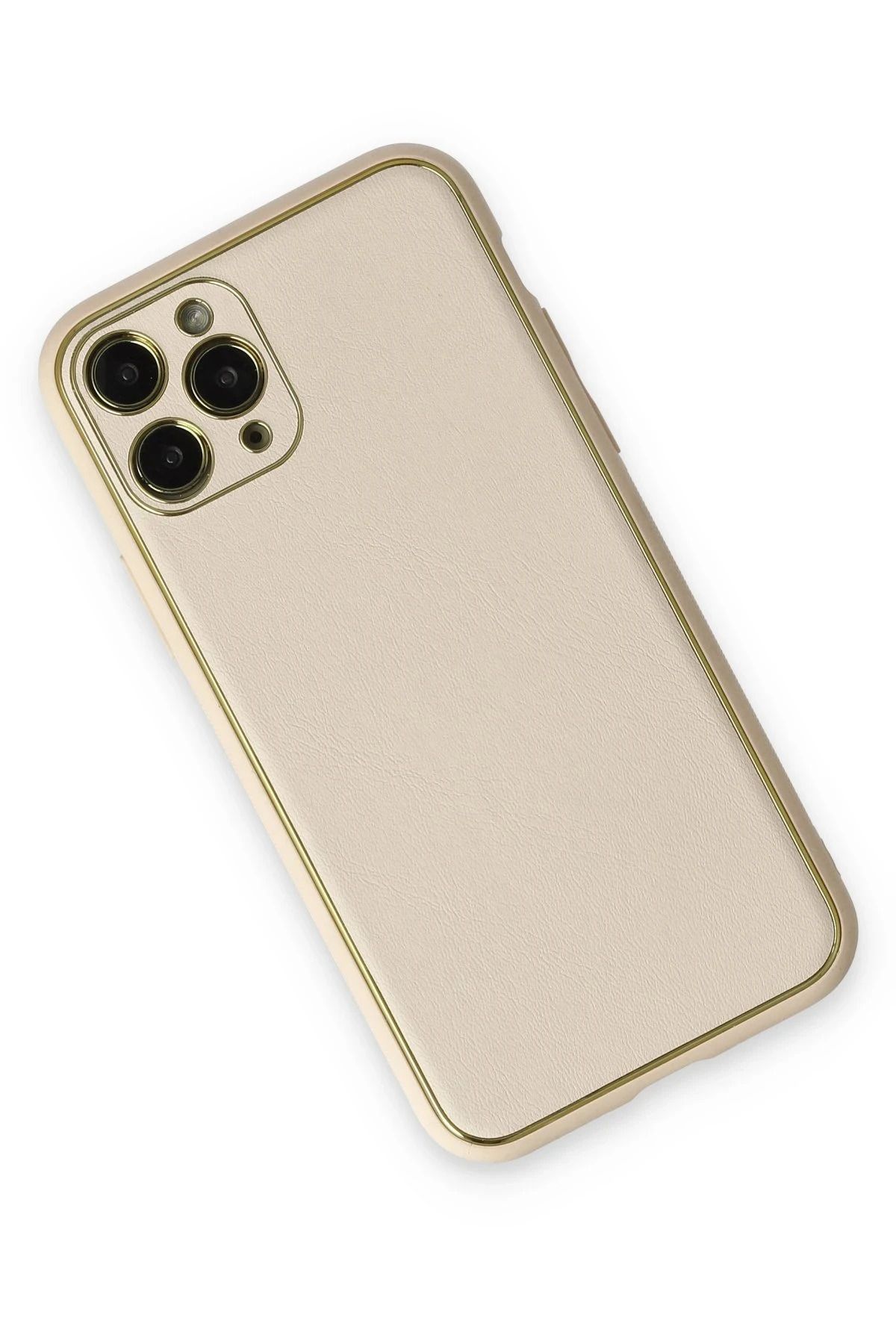 NewFace iPhone 11 Pro Max Kılıf Coco Deri Silikon Kapak - Beyaz BSTMY