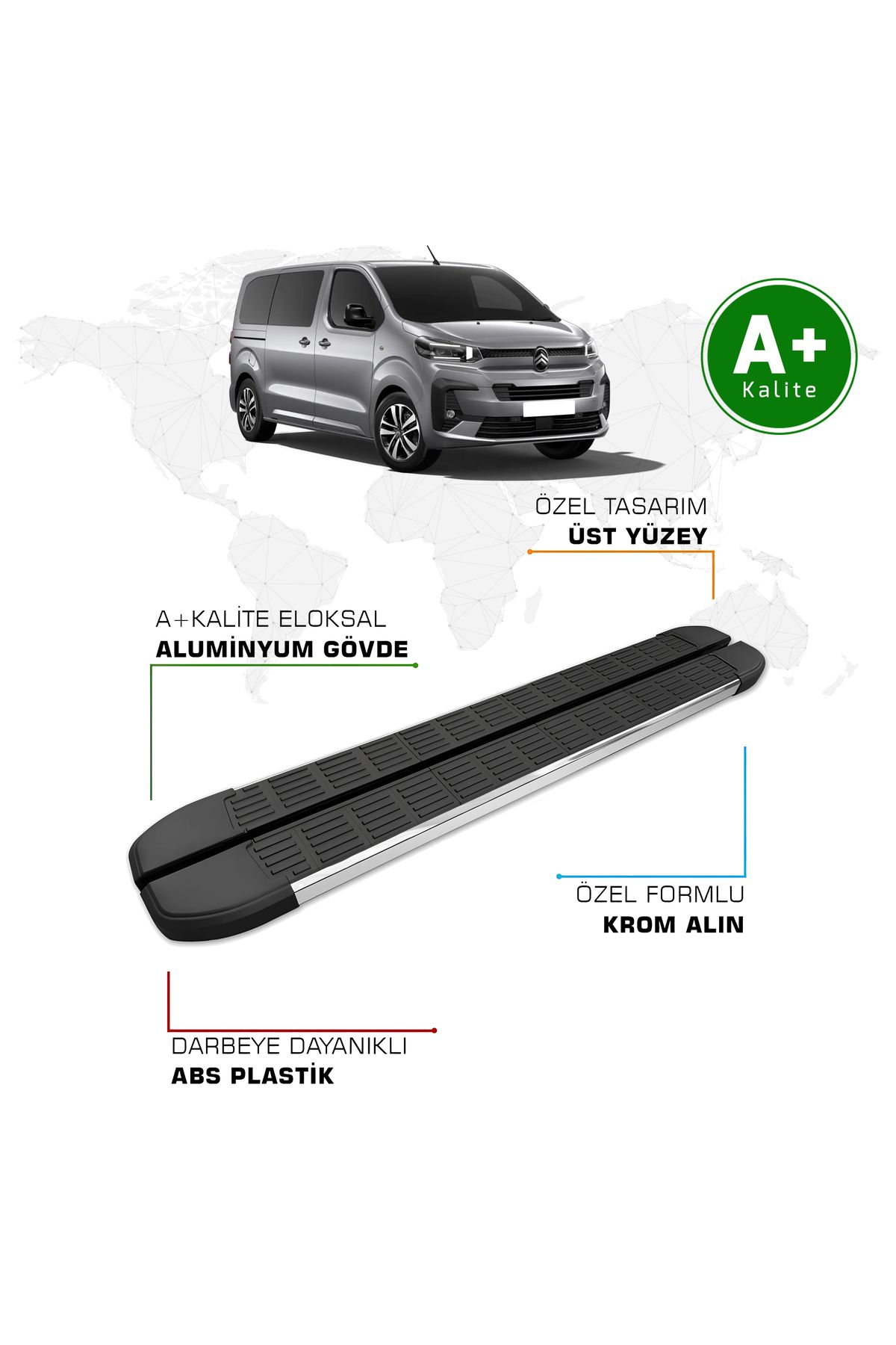 FA OTO AKSESUAR Citroen Jumpy Yan Basamak Uzun Şasi 2017 Model ve Sonrası S-Line