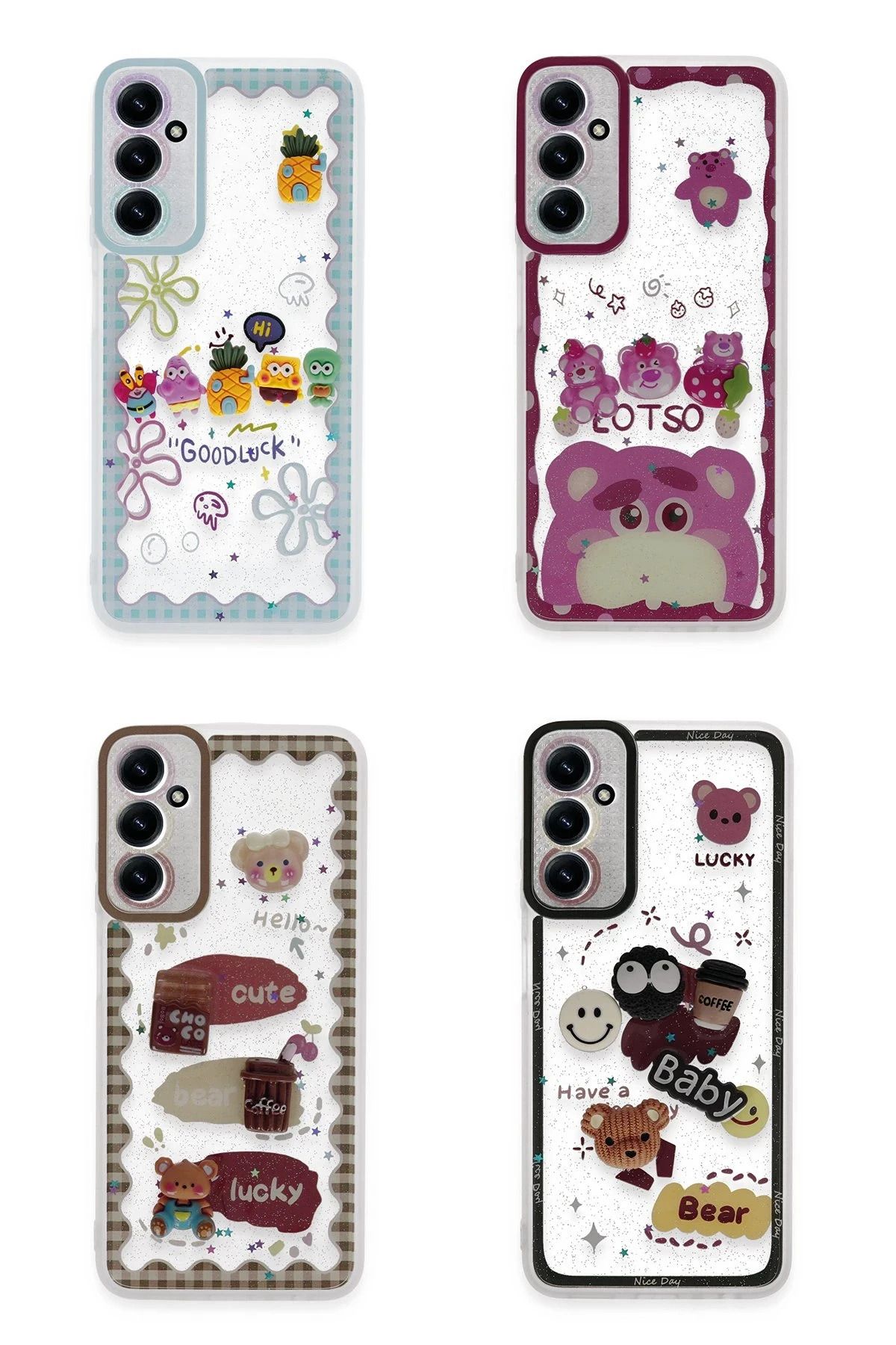 NewFace Samsung Galaxy A15 4G Kılıf Sweet Desenli Silikon Kapak - Sarı BSTMY