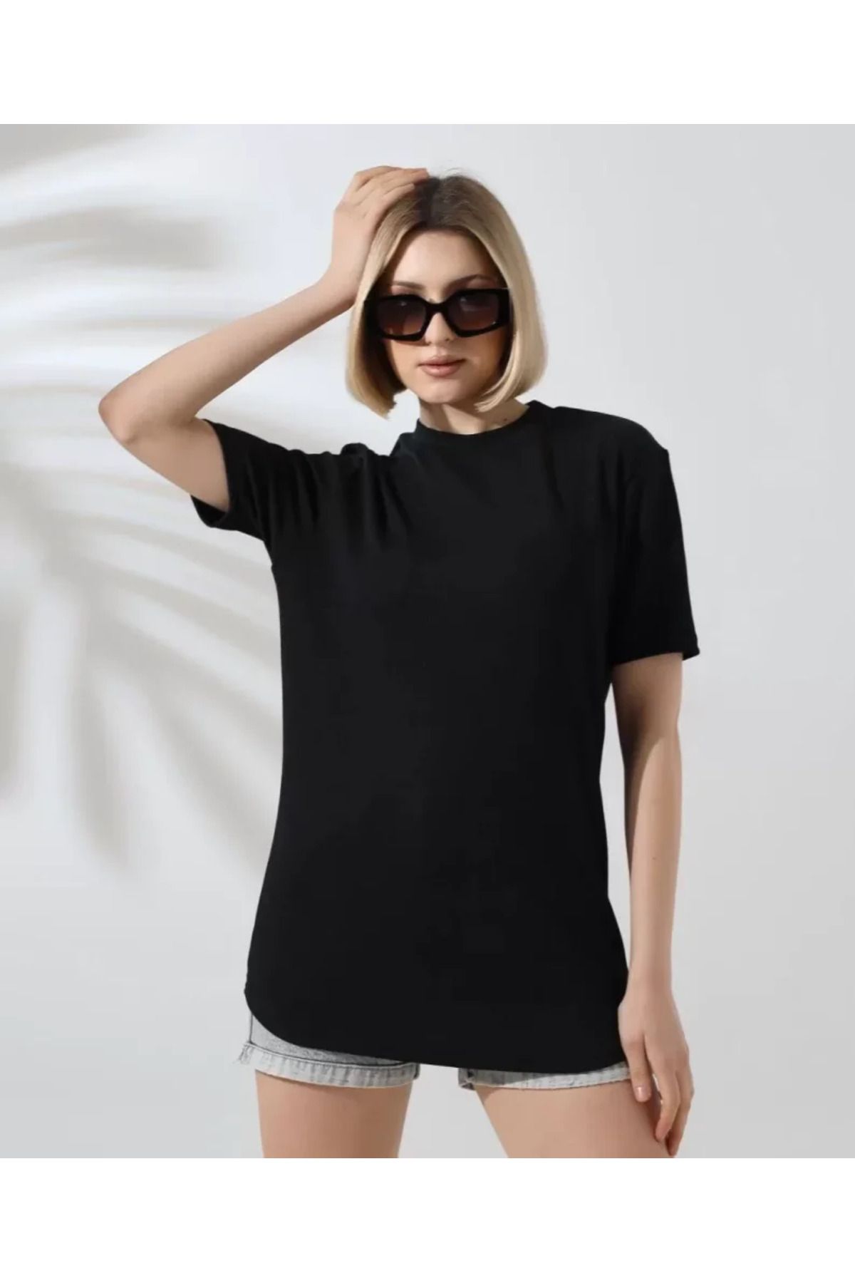 ARUZ MODA Unisex Bisiklet Yaka Slim Fit T-Shirt - Siyah