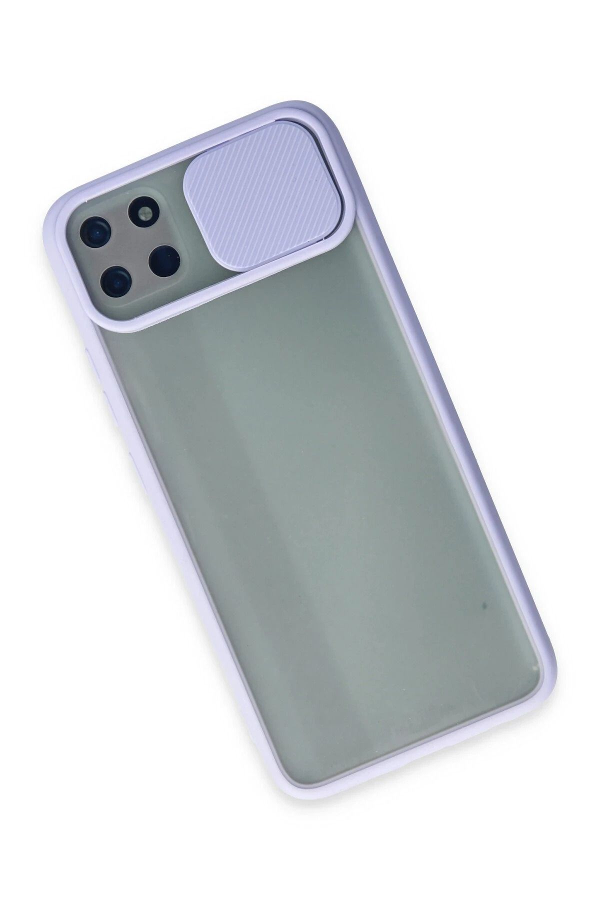 NewFace Realme C11 Kılıf Palm Buzlu Kamera Sürgülü Silikon - Lila BSTMY