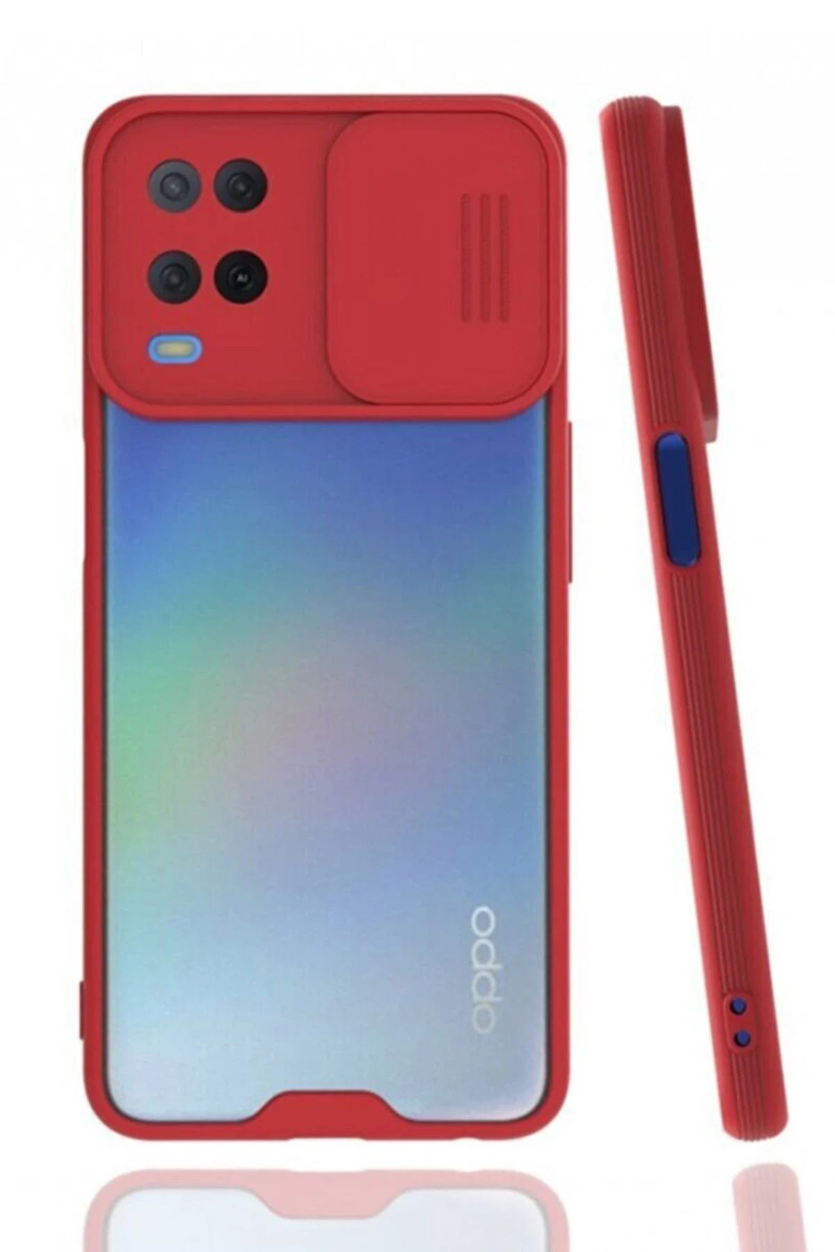 NewFace Realme 8 Kılıf Platin Kamera Koruma Silikon - Kırmızı BSTMY