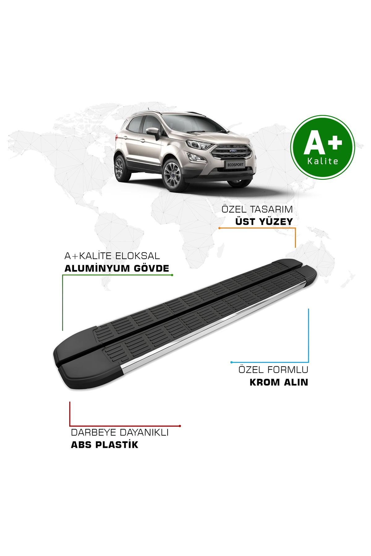 FA OTO AKSESUAR EcoSport 2 EcoBoost Yan Basamak 2018 Model ve Sonrası S-Line