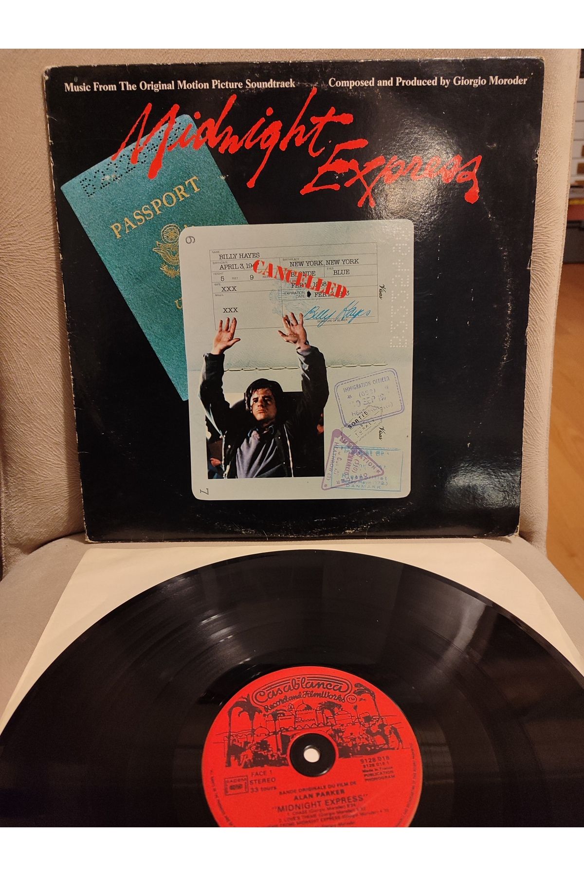 Plakperest MIDNIGHT EXPRESS / Geceyarısı Ekspresi - Soundtrack 1978 Fransa Basım LP Plak Albüm 2.EL