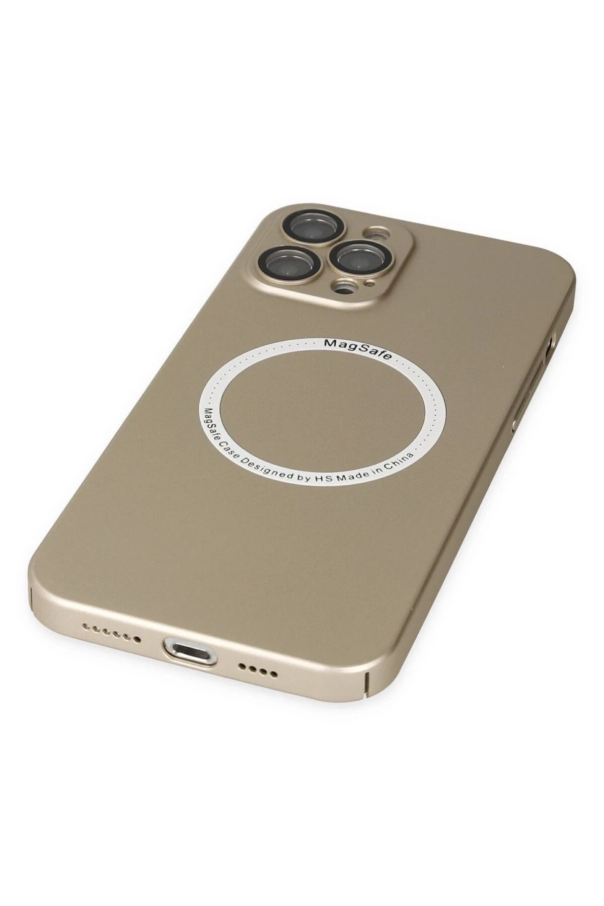 NewFace iPhone 12 Pro Kılıf Jack Magneticsafe Lens Silikon - Gold BSTMY